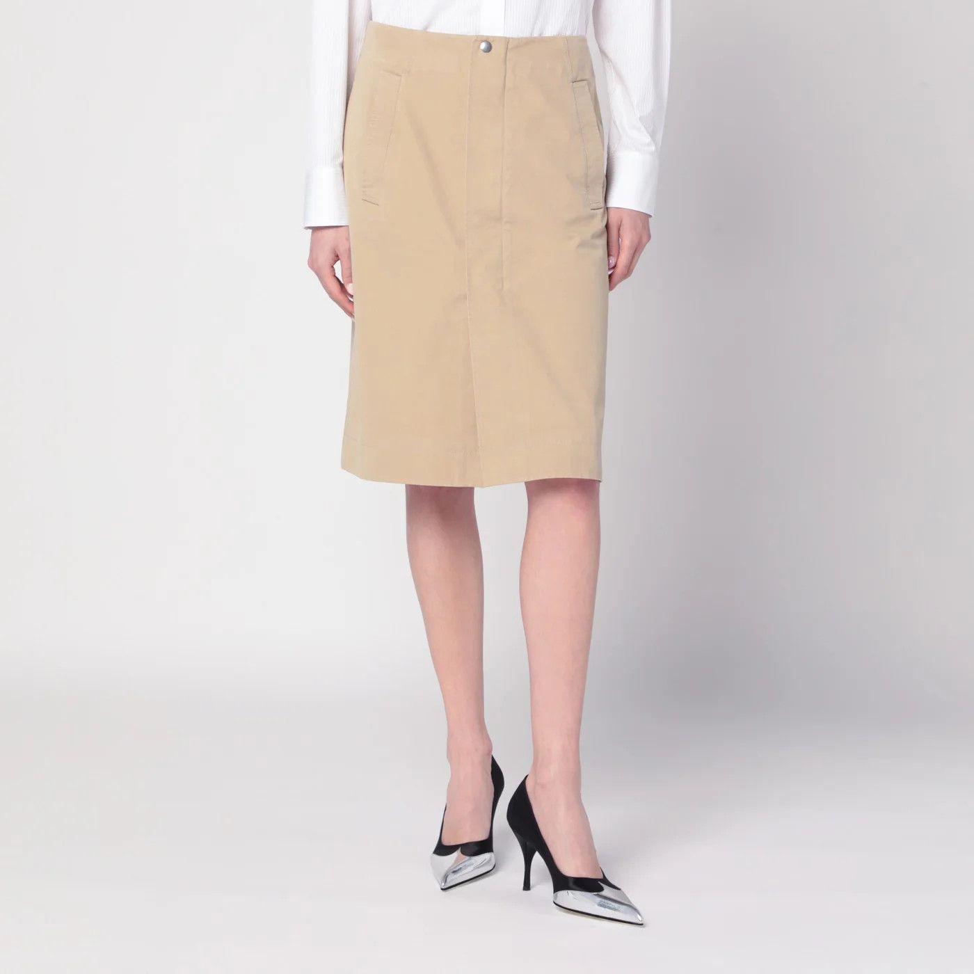 Burberry o1d2blof0426 Cotton Skirt in Beige Size 27" / US 4 / IT 40 - 1 Thumbnail