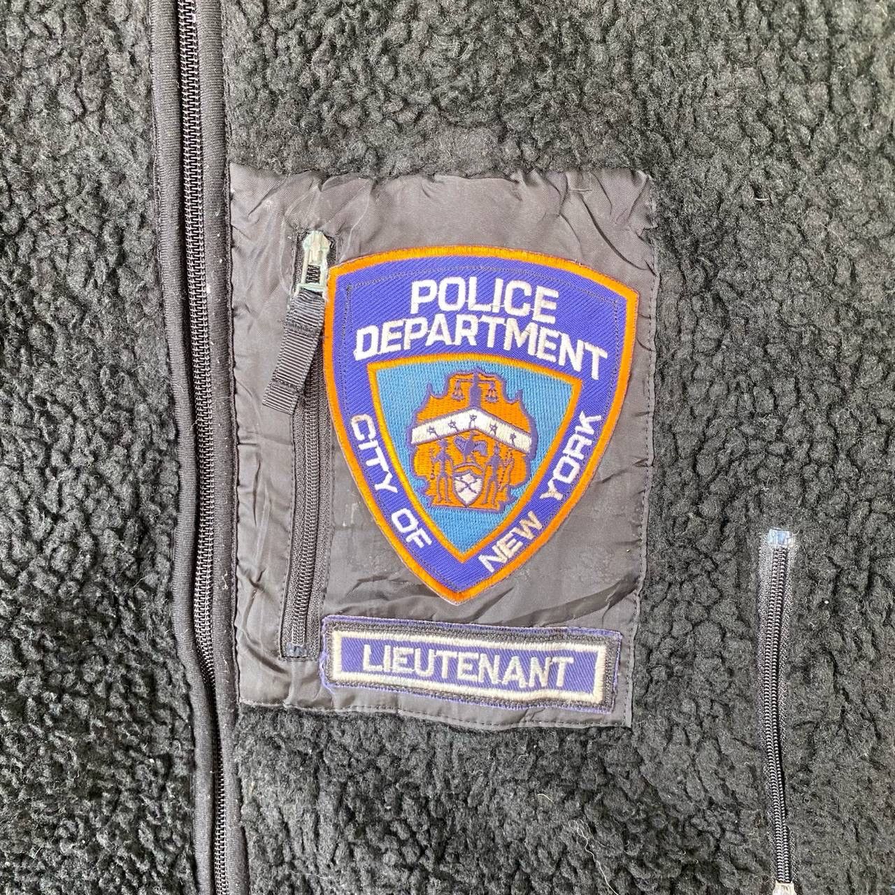 Japanese Brand Vtg Police Newyork Patchwork Deep Pile Fleece Zipper Jacket Size US XS / EU 42 / 0 - 3 Thumbnail