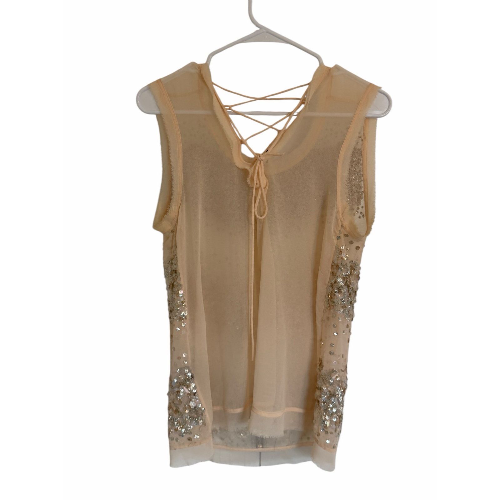 Allsaints All Saints Round Neck Top Restrain Beaded Hand Embellished Size M / US 6-8 / IT 42-44 - 10 Thumbnail