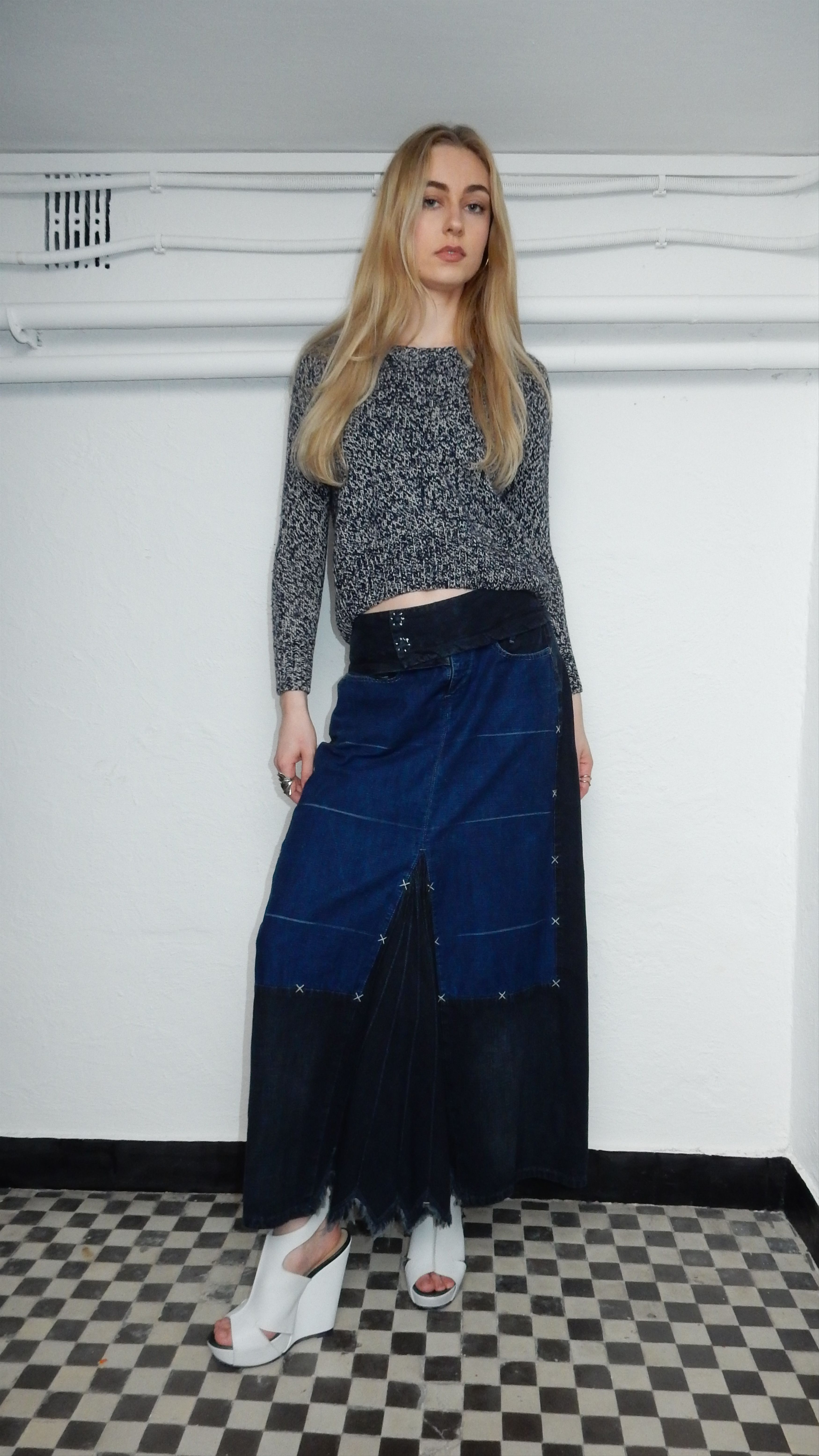 Marithe + Francois Girbaud × Vintage Marithe Francois Girbaud navy jeans maxi skirt - M Size 27" / US 4 / IT 40 - 10 Thumbnail