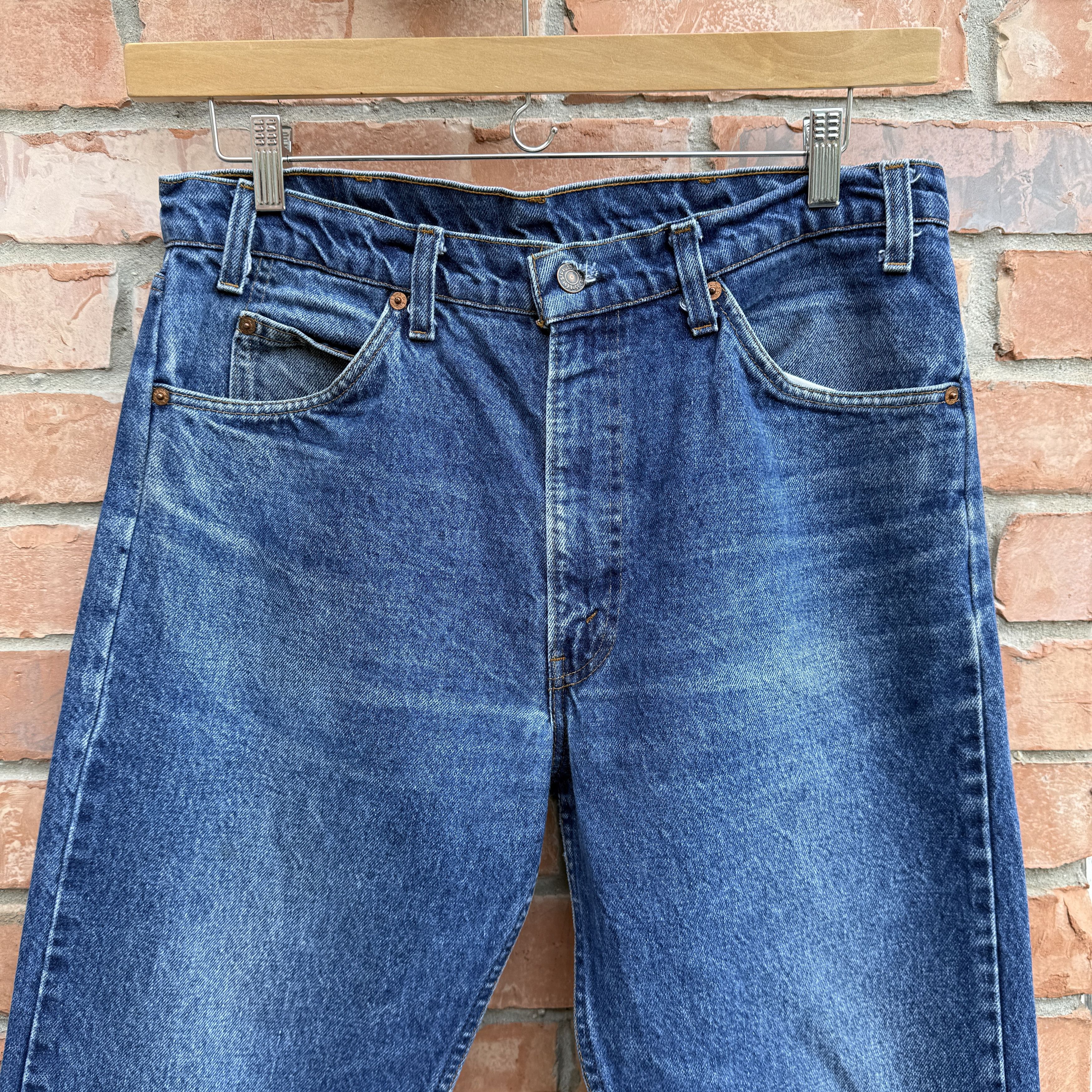 Levi's Vintage 70s Levis 505 Blue Zipper fly Denim Made USA Size US 34 / EU 50 - 2 Thumbnail