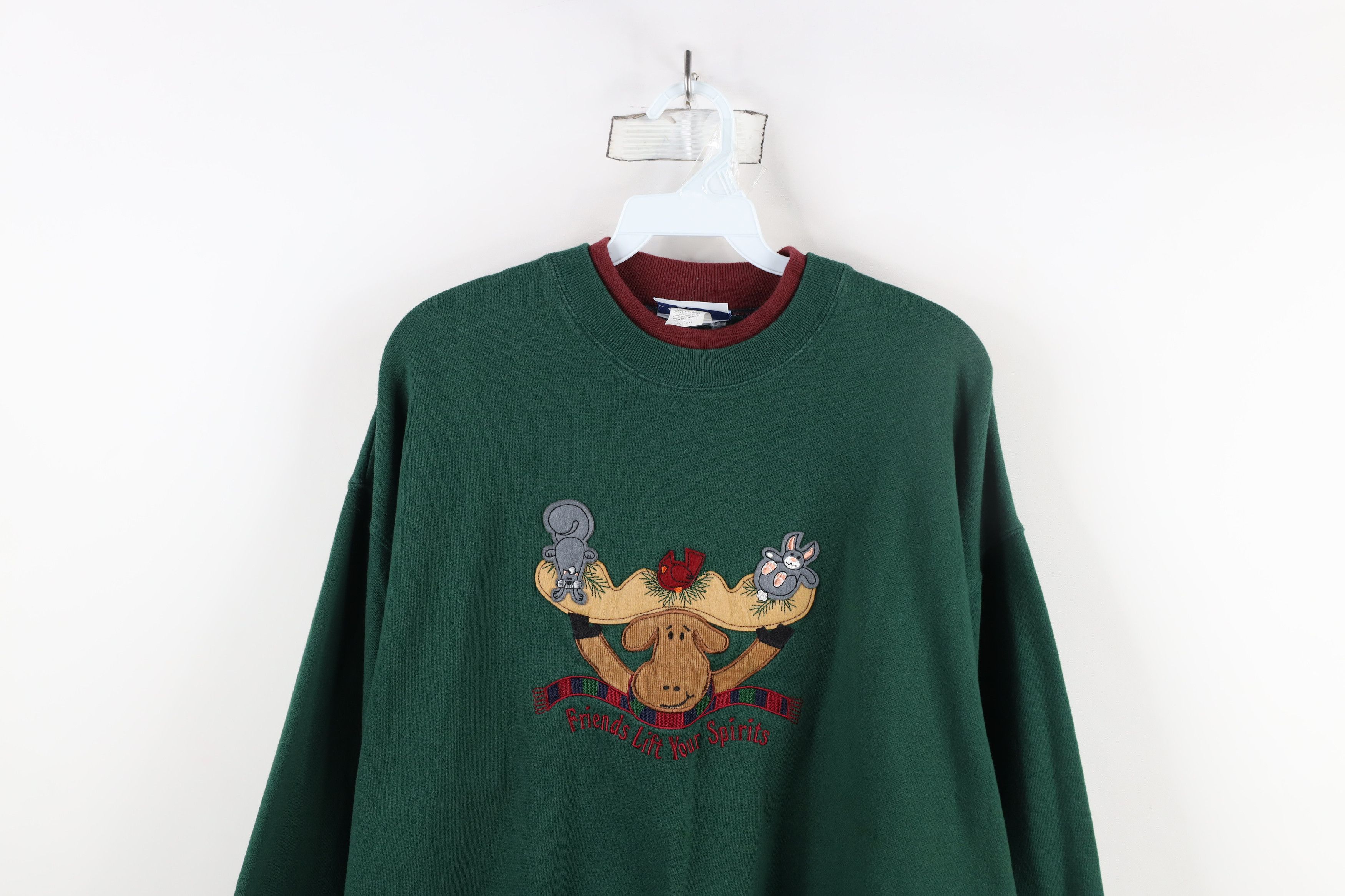 Vintage Vintage 90s Streetwear Nature Moose Bird Rabbit Sweatshirt Size L / US 10 / IT 46 - 2 Thumbnail