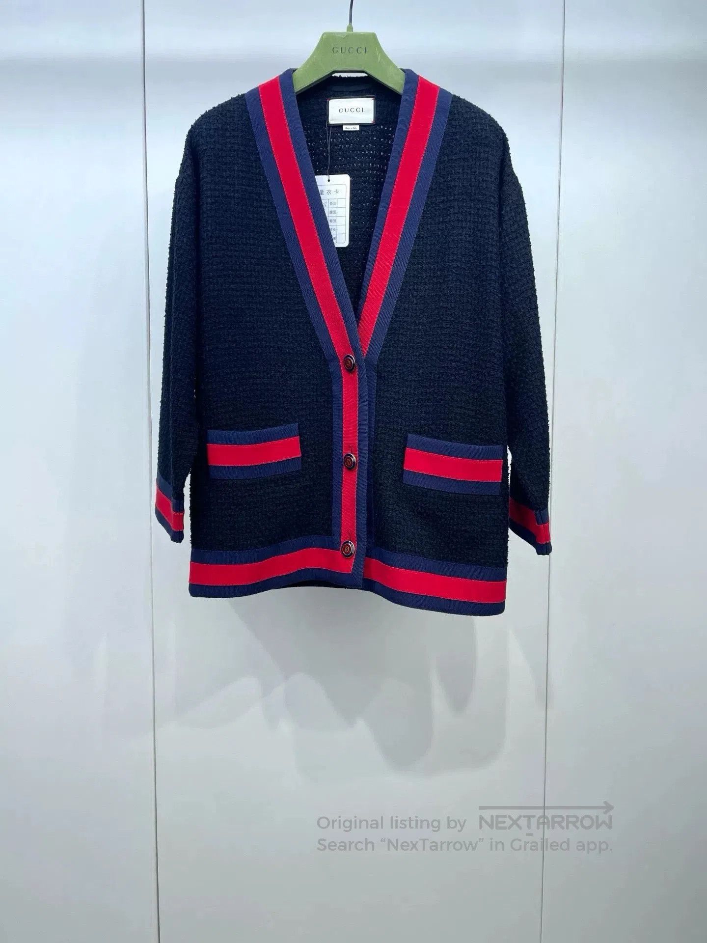 Gucci Gucci Red Blue Trim Cardigan. Size S / US 4 / IT 40 - 1 Thumbnail