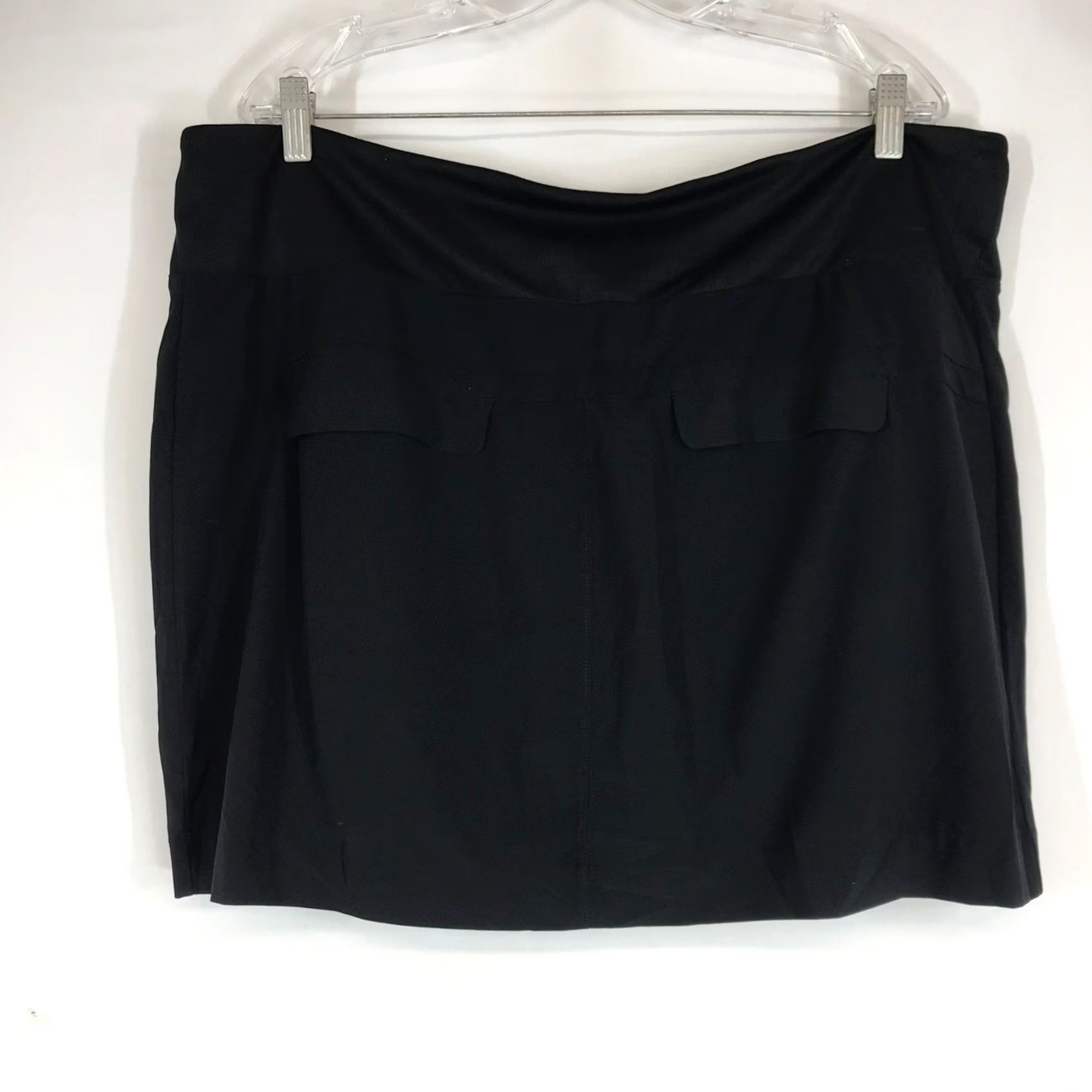Athleta VINTAGE Athleta Soho Skort Black Active Mini Skirt Zipper Pockets Plus Size 20 20W Women] Size 42" / US 20 - 4 Thumbnail