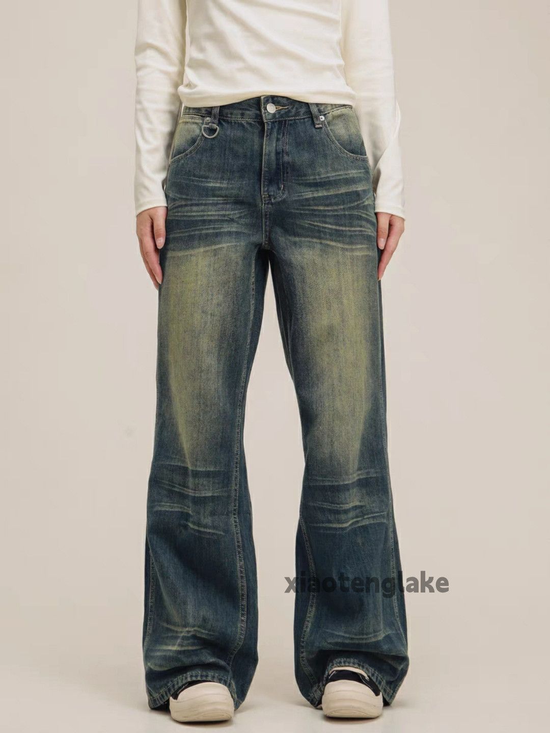Jean × Vintage washed faded cleanfit yuppie loose bootcut jeans Size US 30 / EU 46 - 3 Thumbnail