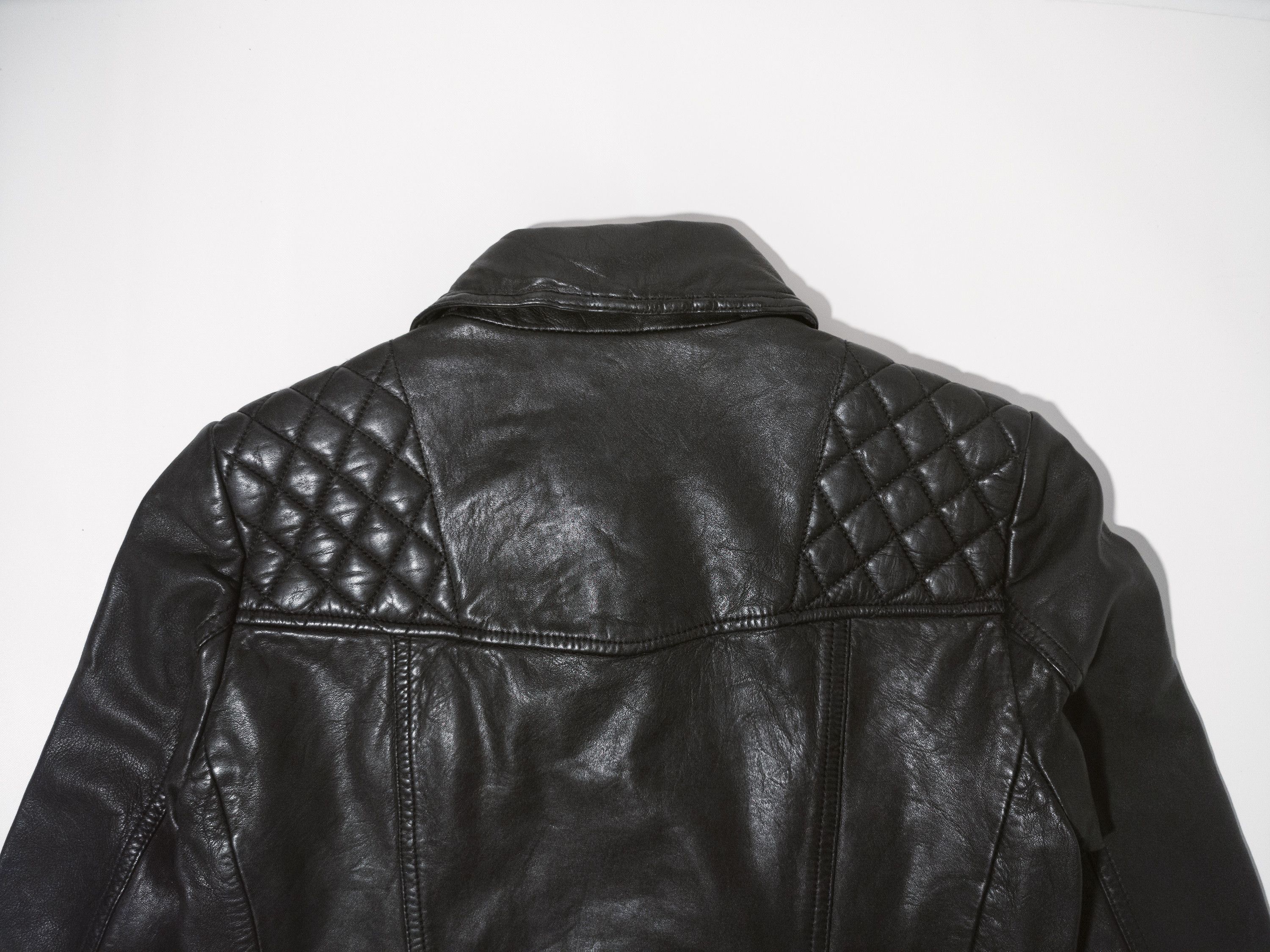 Allsaints MSRP 390€ Biker Leather Jacket M, black, used-look, short Size M / US 6-8 / IT 42-44 - 10 Thumbnail