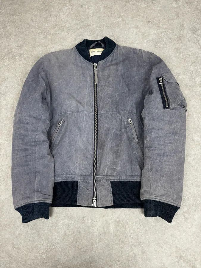 Our Legacy Our Legacy Dyed Blue Eroded Bomber Jacket Size US M / EU 48-50 / 2 - 3 Thumbnail