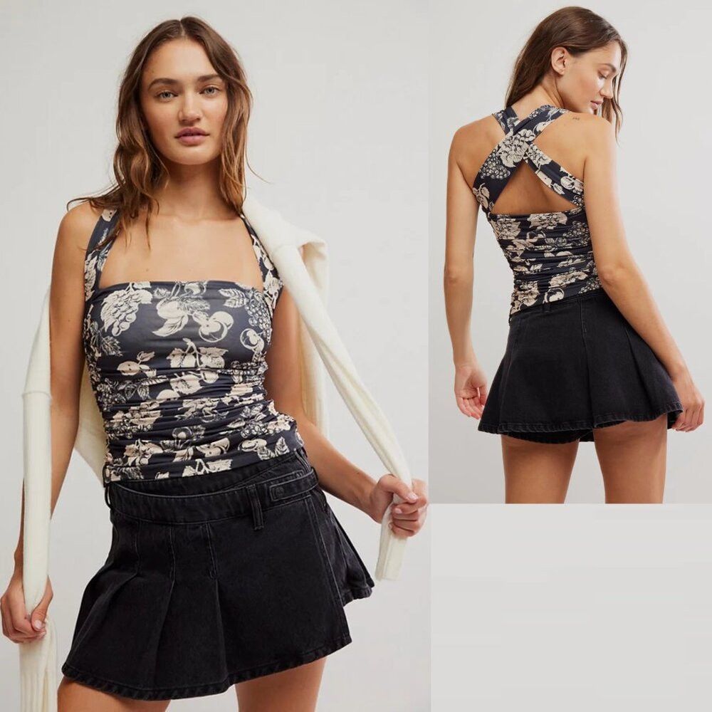 Free People New Free People Tommie Knit Black Combo Top Size M Size M / US 6-8 / IT 42-44 - 2 Thumbnail