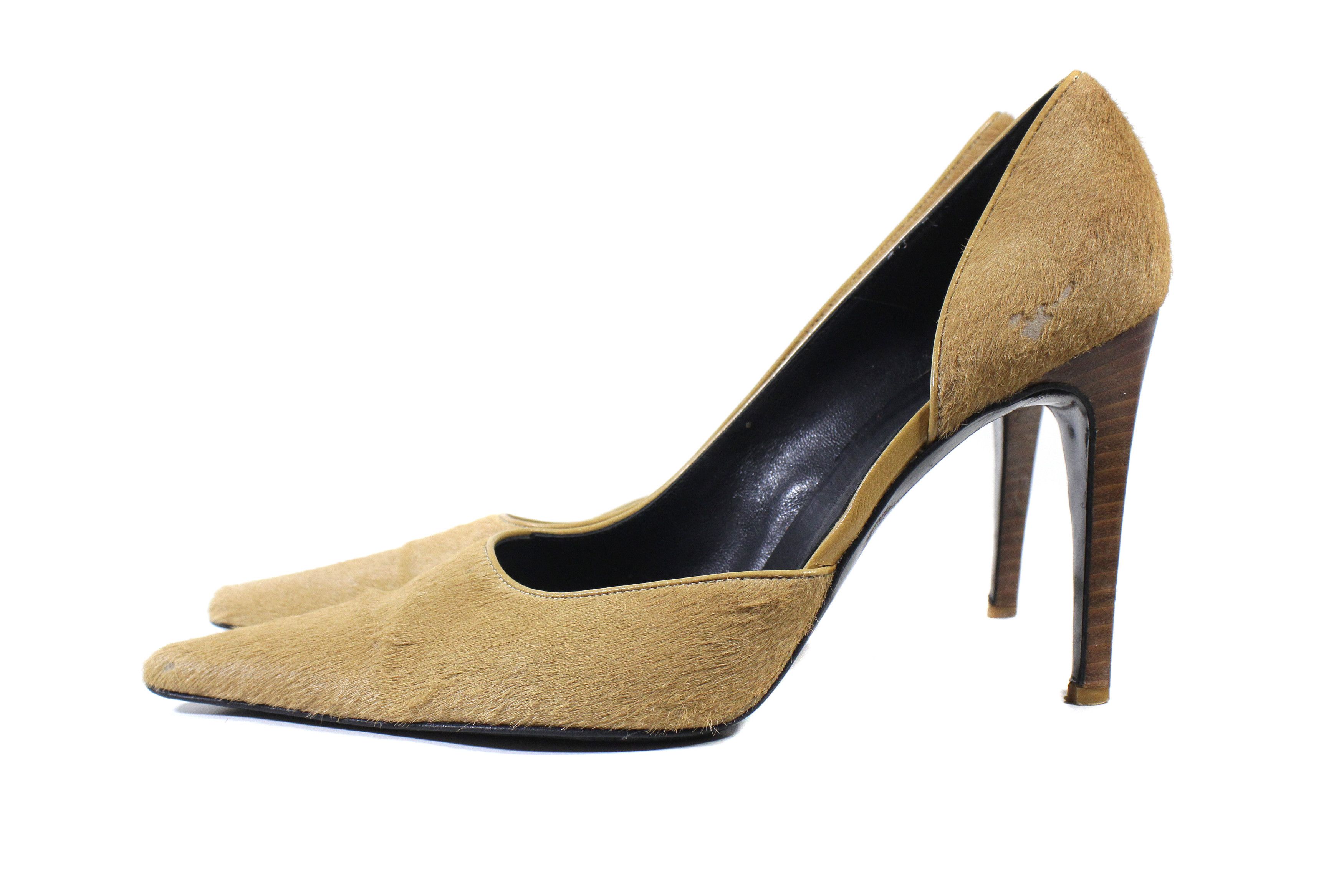 Versace 00S Horse Hair Heels Vintage Size US 8 / IT 38 - 2 Thumbnail