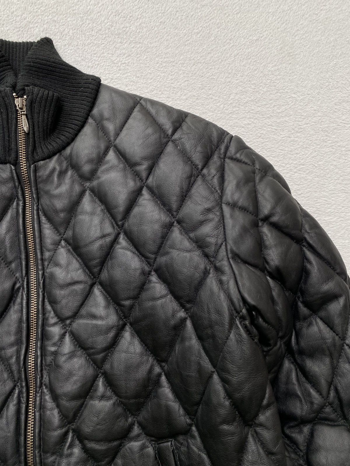 Japanese Brand 2000s- Kawanoyakata Schaffen- Quilted Leather Down Jacket Size US M / EU 48-50 / 2 - 4 Thumbnail