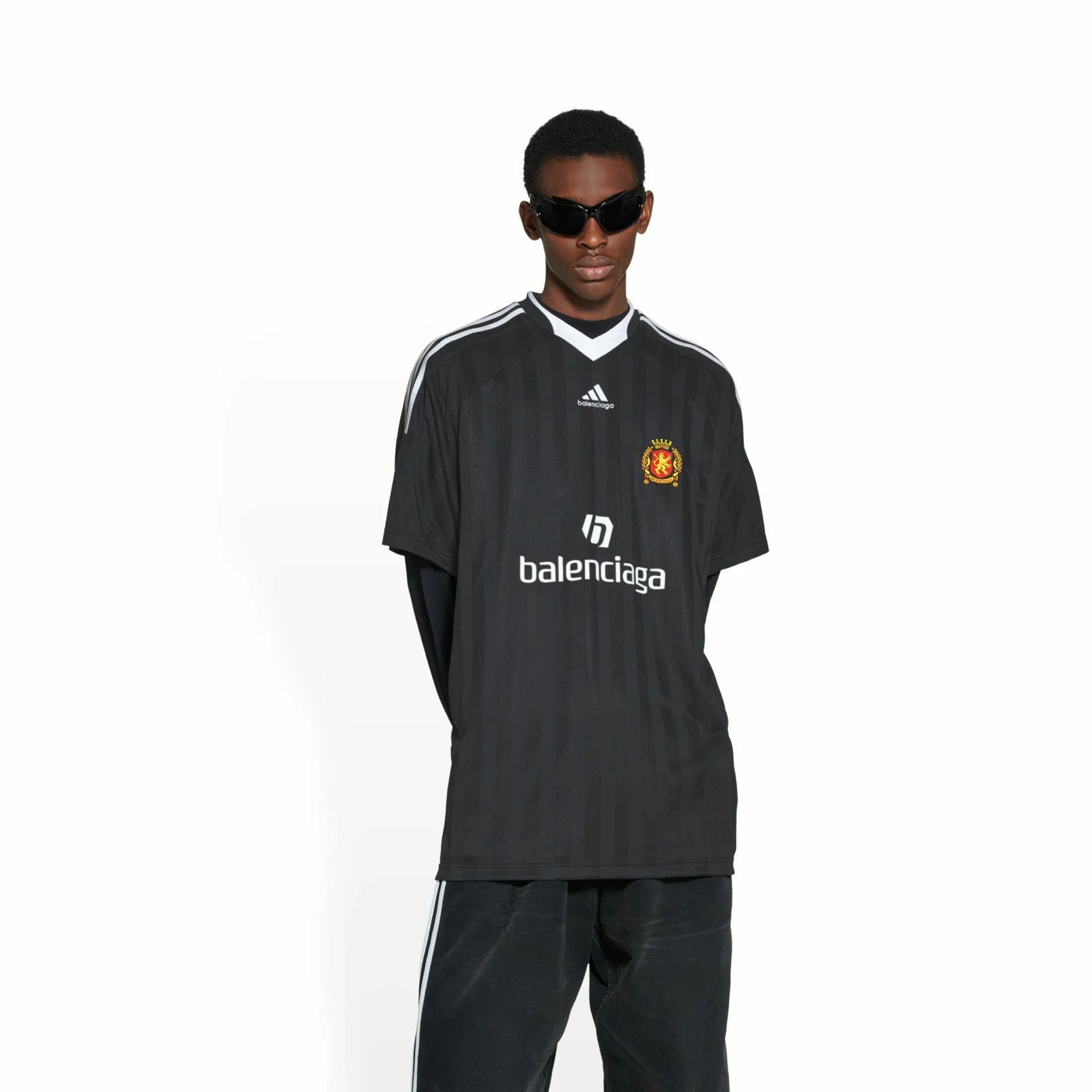 Adidas × Balenciaga CC000013 Balenciaga Adidas Football/ Soccer Jersey in Black Size US M / EU 48-50 / 2 - 2 Thumbnail