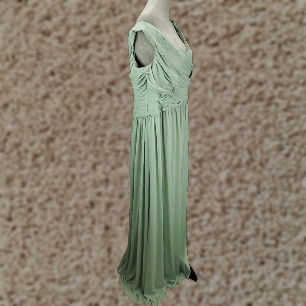 Wedding Guest Dress Womens 22 Fairy Mystic Davids Bridal Formal Layered Long Blue Polyester Chiffon Maxi Fit & Flare Lined Plus Size 22