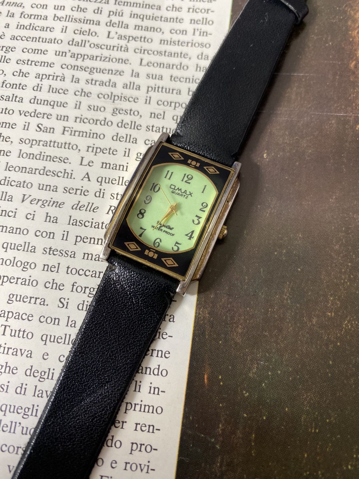 Japanese Brand Vintage Omax Tank Watch Green Dial Art Deco Style 🏛️ Size ONE SIZE - 2 Thumbnail