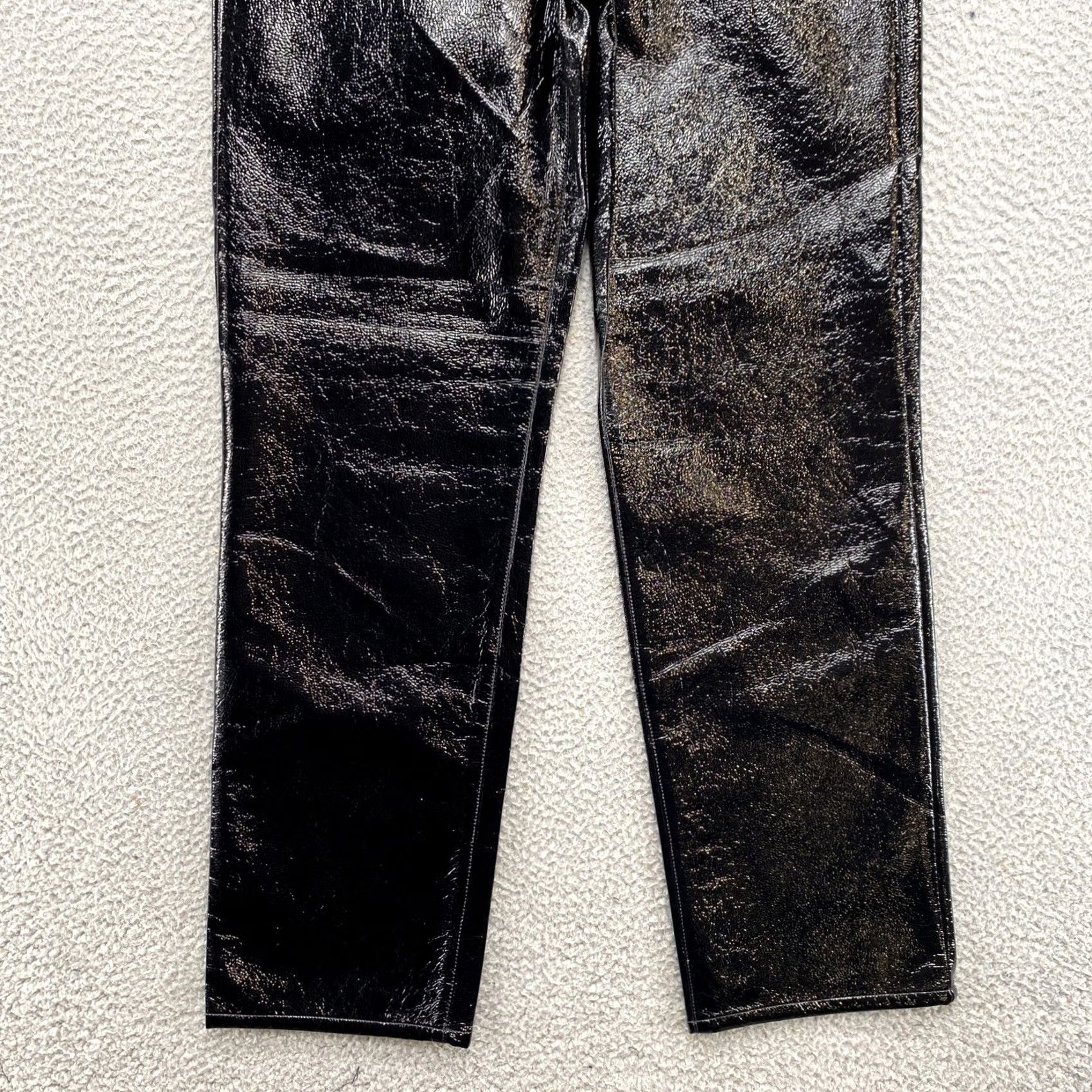 Express Express Pants Women’s Black 6R Polyurethane Straight Chino Modern High Rise Size 6 Black Women Pants Size 28" / US 6 / IT 42 - 3 Thumbnail