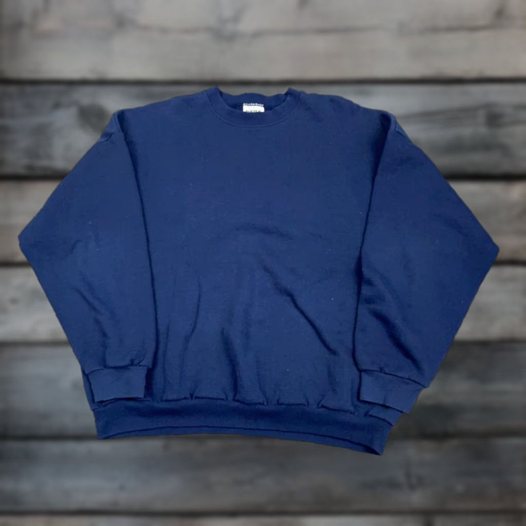 Tultex VINTAGE Tultex Blue Pullover Sweatshirt Adult XL 90s Skater Hipster Retro Mens Size US XL / EU 56 / 4 - 1 Thumbnail