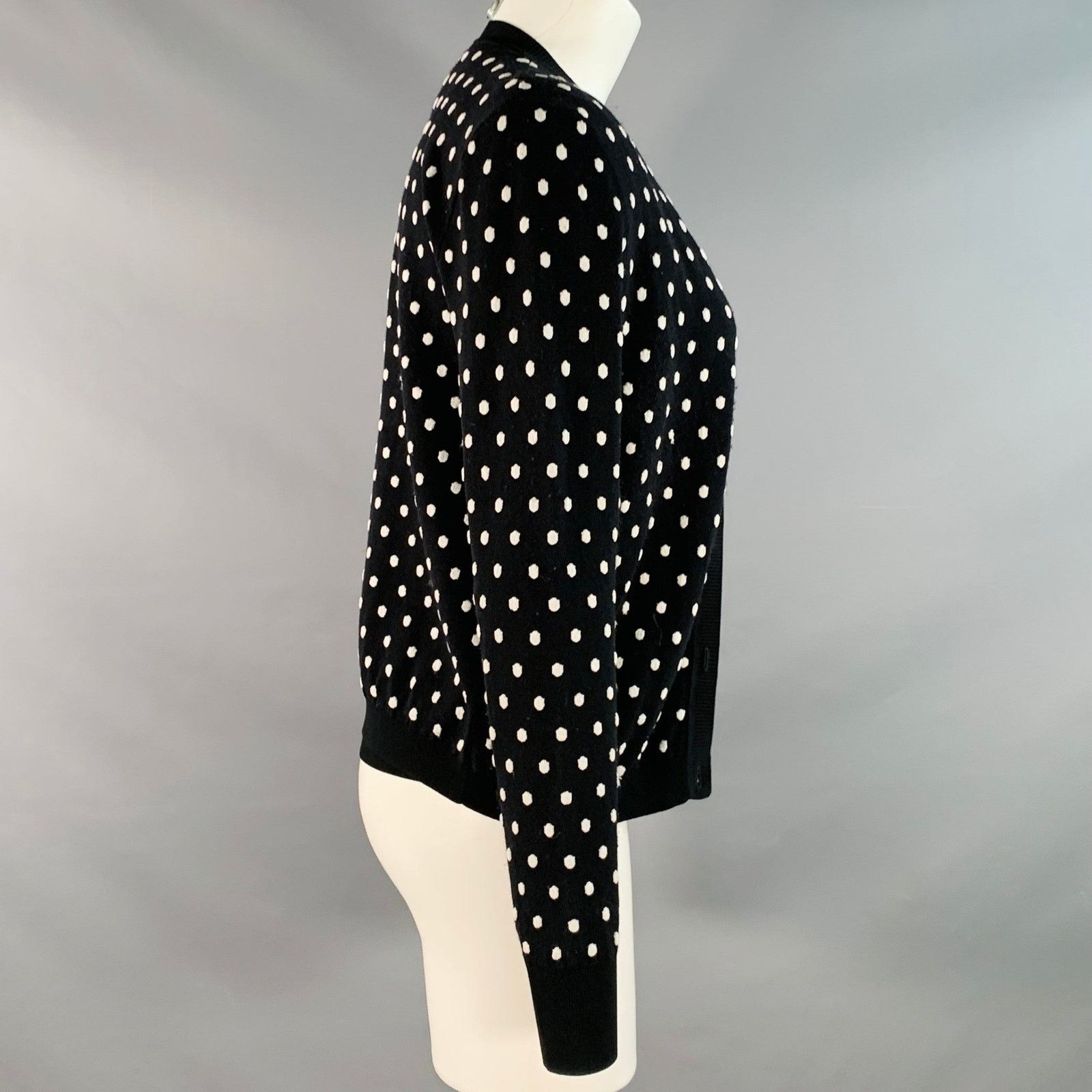 Escada M Black White Viscose Blend Polka Dot 2 Piece Cardigan Set Size M / US 6-8 / IT 42-44 - 2 Thumbnail