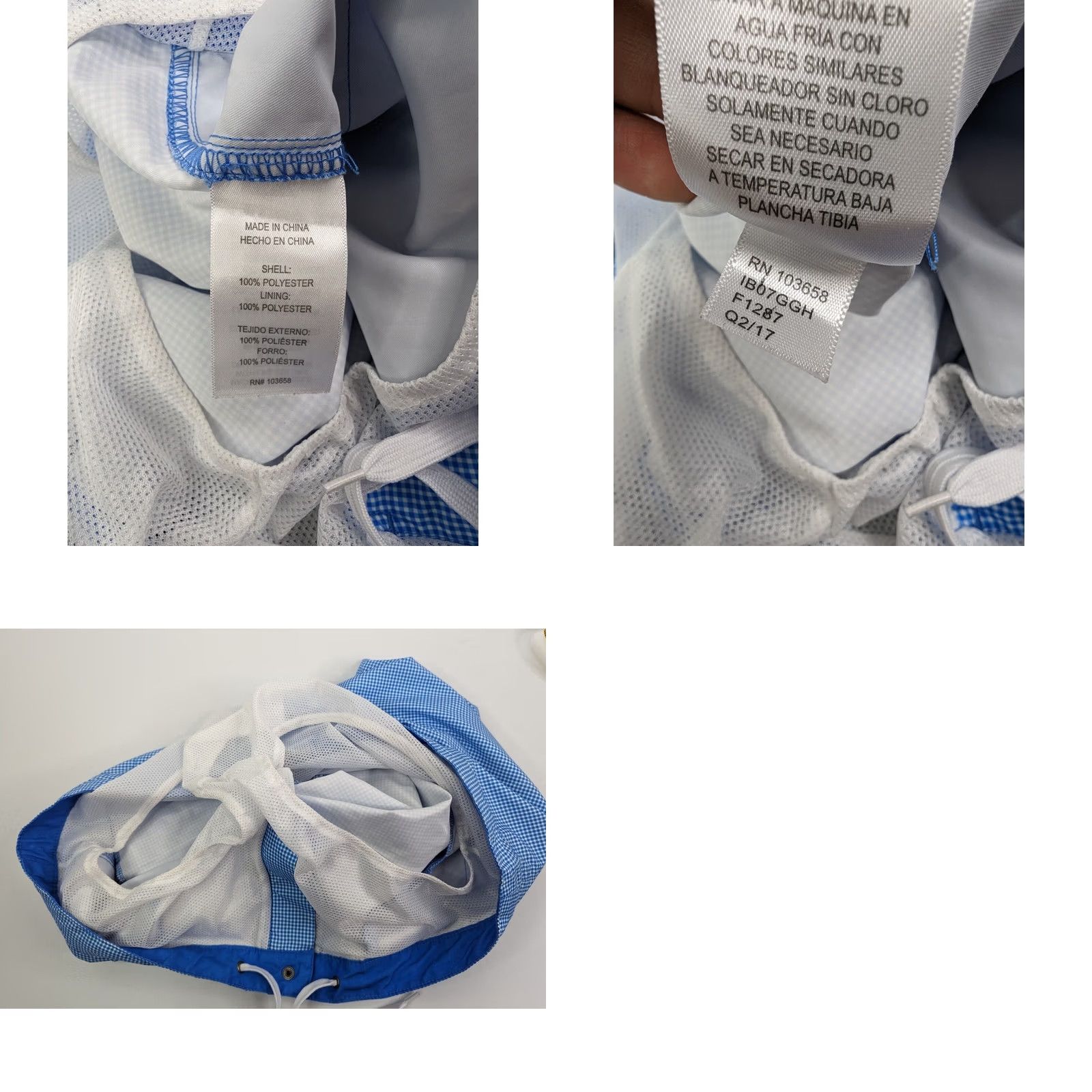 Vintage Ibiza Ocean Club Men Plaid Swim Trunks Blue/White Size 38 Pockets Drawstring Size ONE SIZE - 8 Thumbnail
