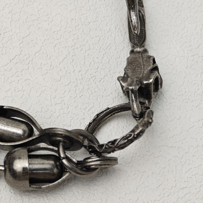 Vintage Punk Two Layer Stainless Steel Keychain Size ONE SIZE - 7 Thumbnail
