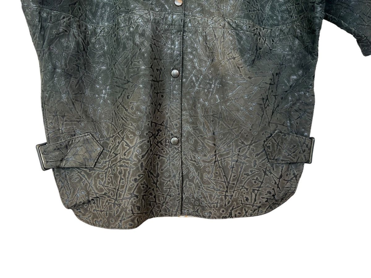 Designer Vintage Neto Art Black Sunfaded Leather Cowboy Jacket Size US L / EU 52-54 / 3 - 6 Thumbnail