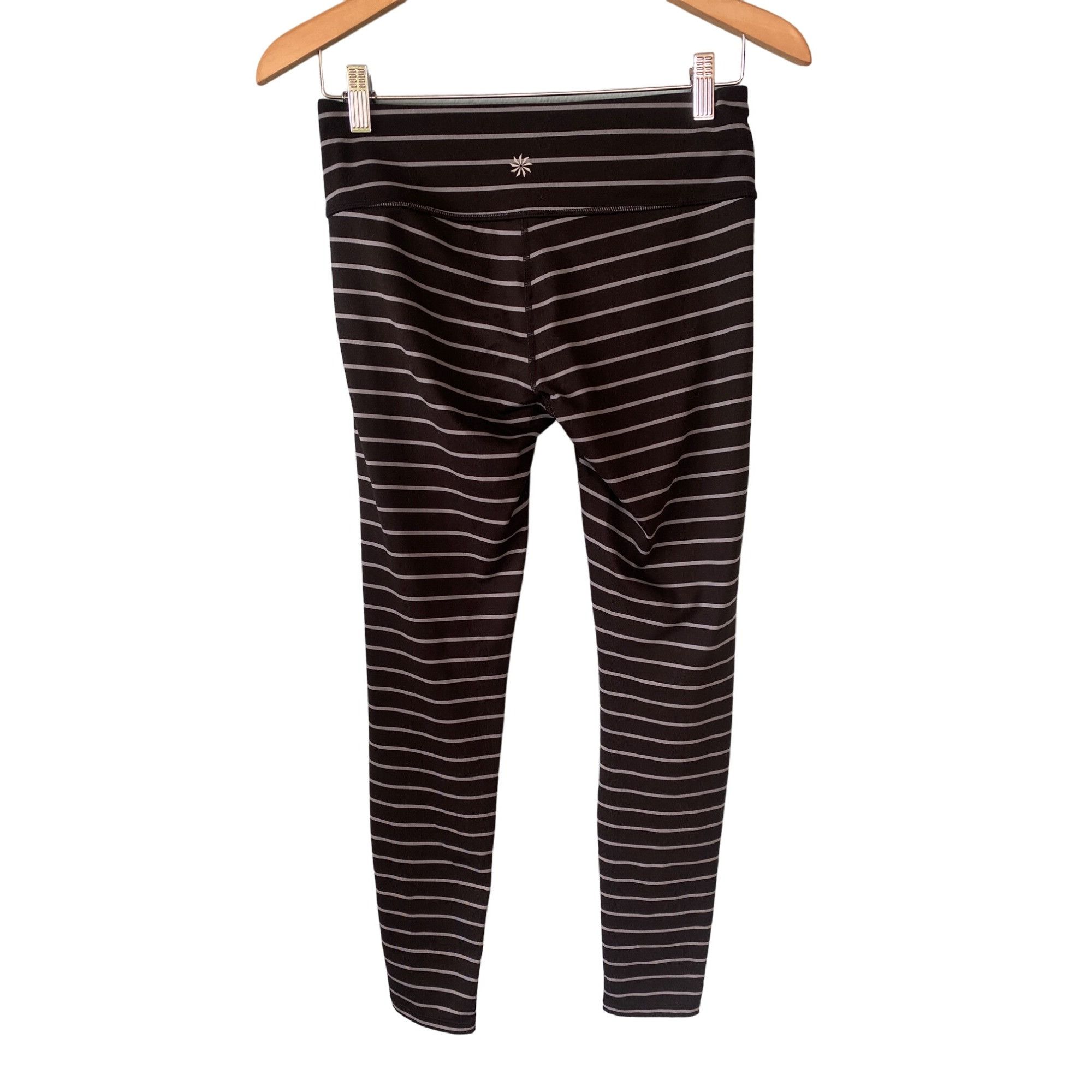 Athleta Athleta Leggings S Chaturanga Stripe Tight Black Gray Full A Size 27" / US 4 / IT 40 - 8 Thumbnail