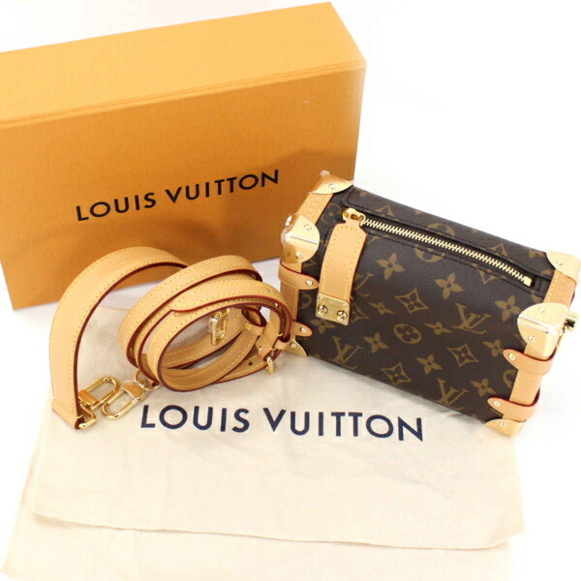 image of Louis Vuitton Shoulder Bag Side Trunk Pm Monogram Brown M46815 Ladies New Luxury Louis Vuitton T485