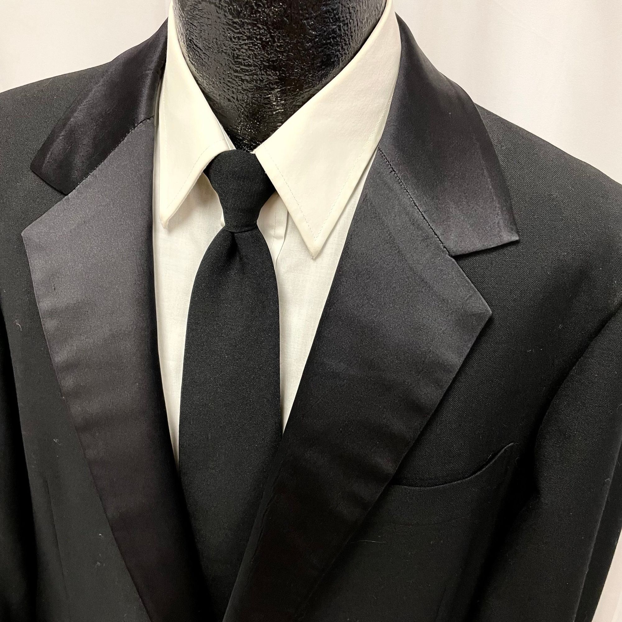Other Vtg BESPOKE Black Silk Tux Sport Coat Formal Prom TUXEDO Size 40L - 4 Thumbnail