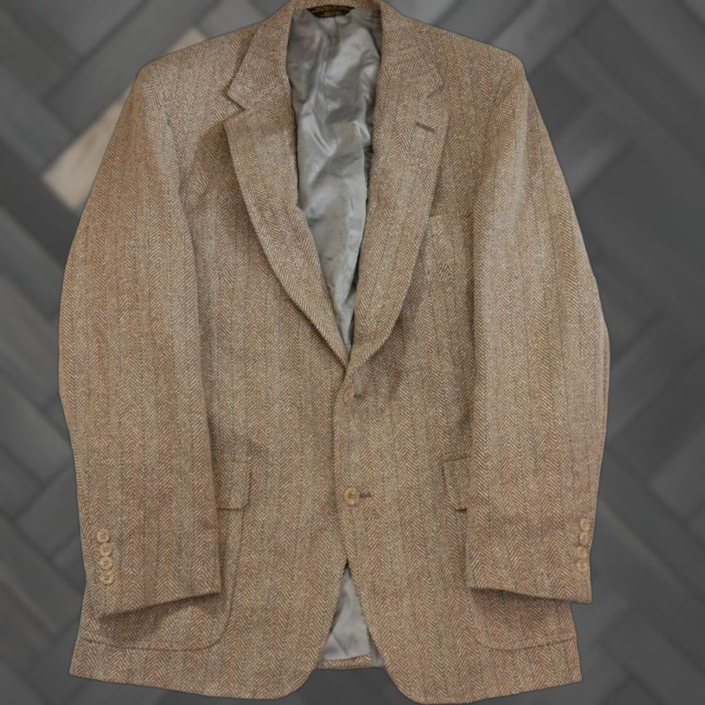 Lands' End VINTAGE Lands' End Men's Linen Sport Coat Blazer Jacket Size 42 Large Beige Casual Size 42R - 1 Thumbnail