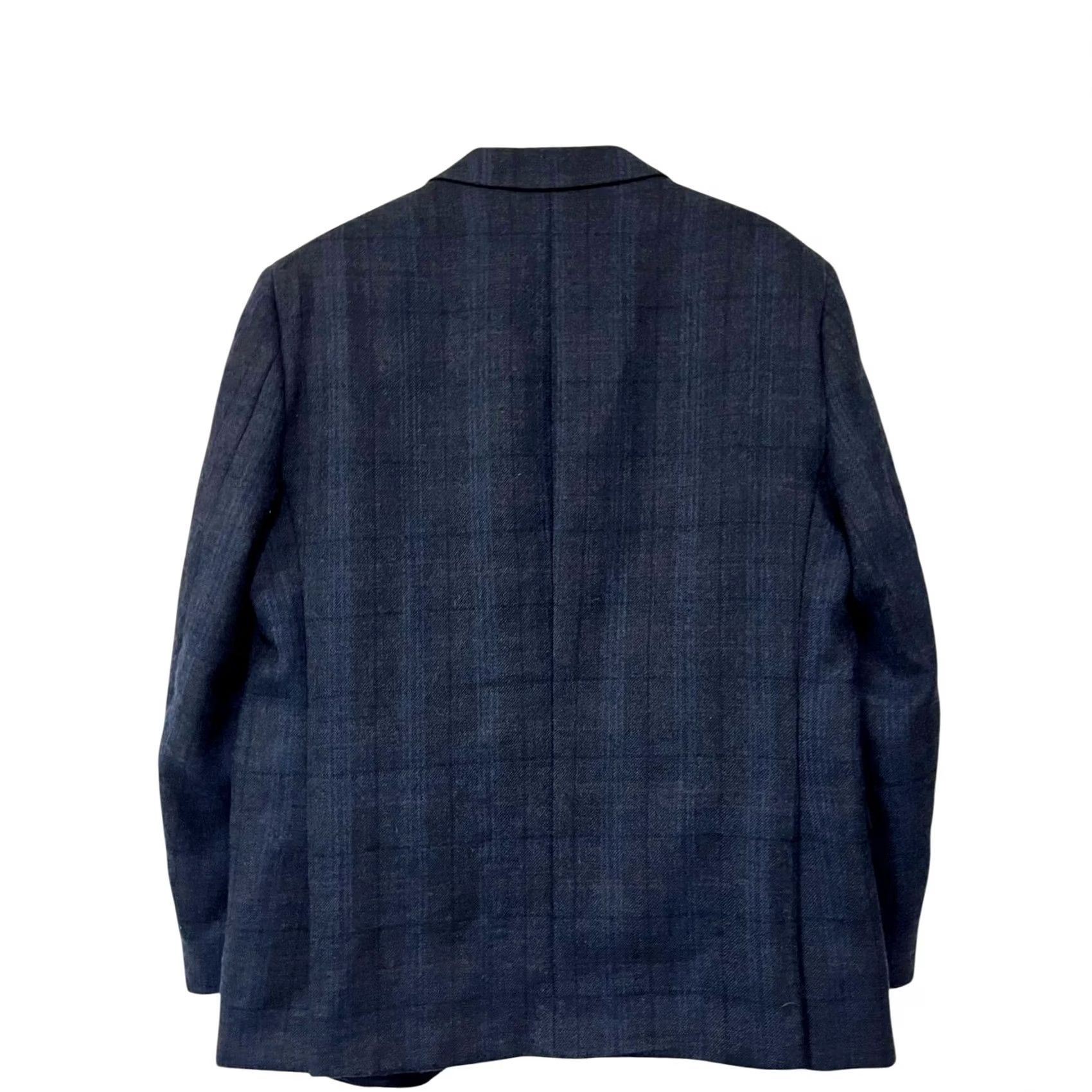 Tommy Hilfiger Tommy Hilfiger Blazer Mens 44R Blue Worsted Wool Windowpane Two Button Sport Coat Jacket Front Two-Button Blazer Mens Regular Size 44 Blue Size 44R - 2 Thumbnail