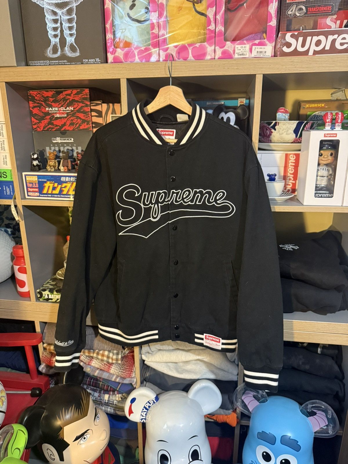Mitchell & Ness × Supreme Supreme Black Doughboy Twill Varsity Jacket Size US M / EU 48-50 / 2 - 1 Thumbnail