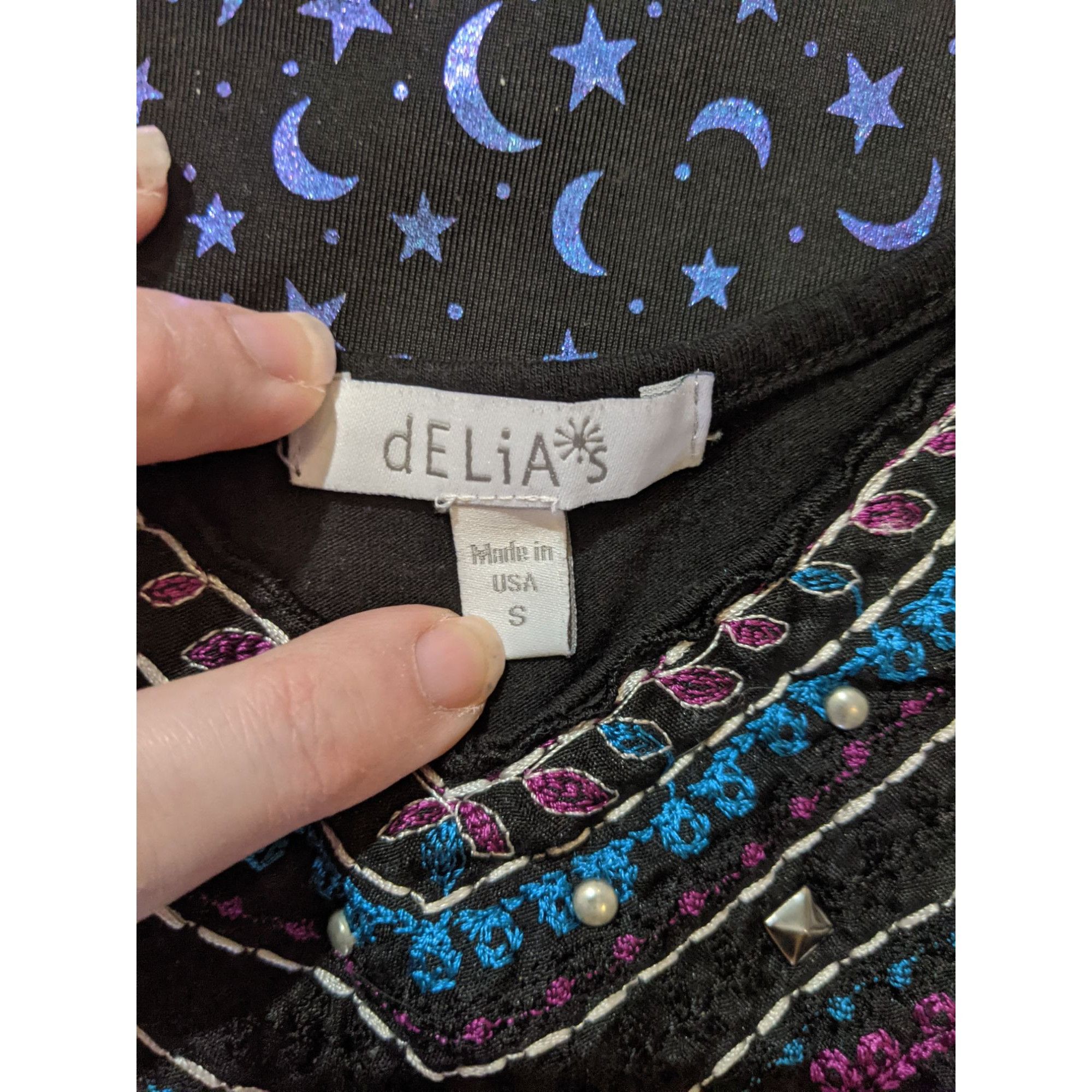 Other Delia's Black And Blue Fancy Collared Dress Size S / US 4 / IT 40 - 4 Thumbnail