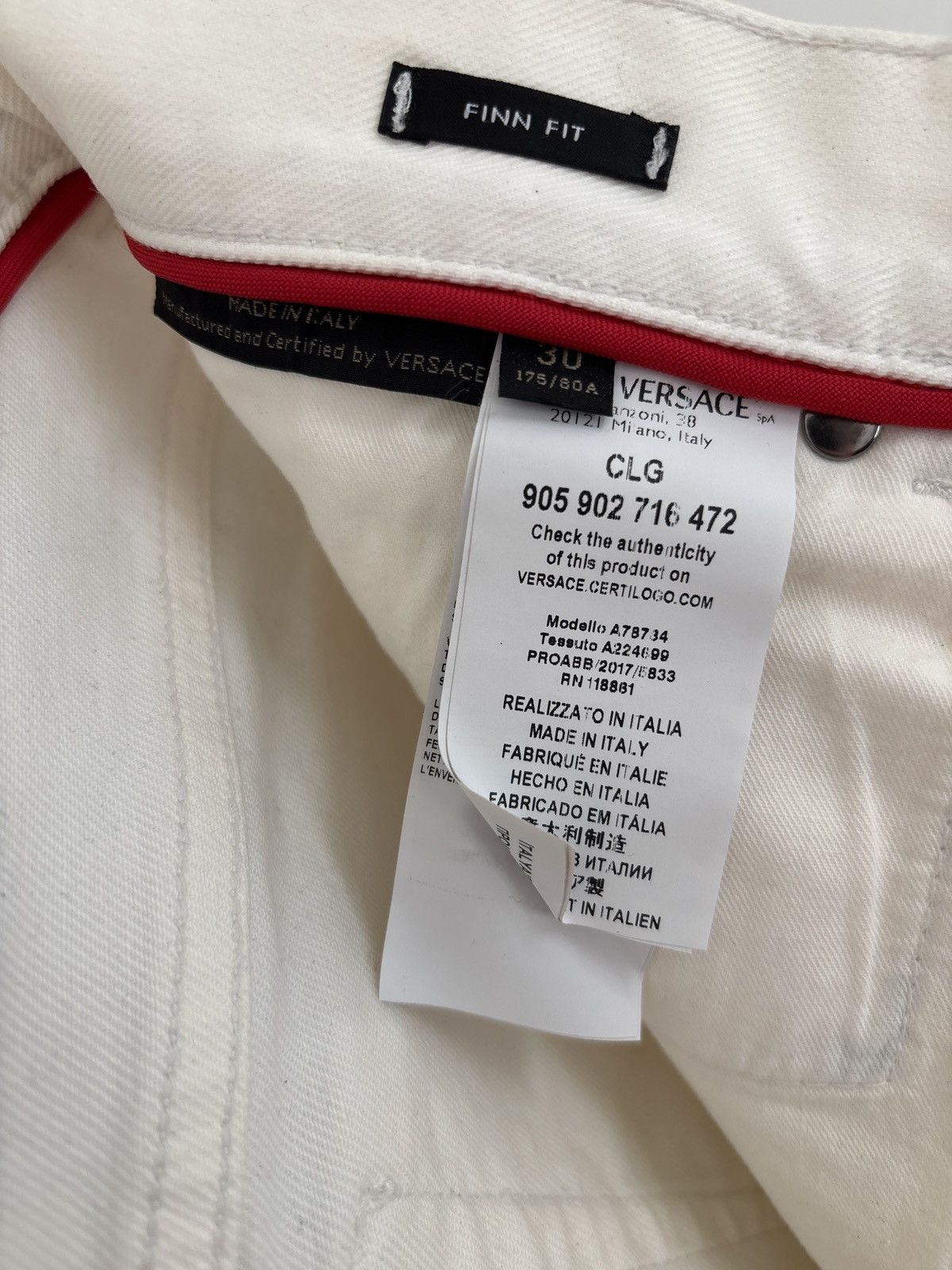Versace Blue Floral Print Versace White Jeans Size US 30 / EU 46 - 3 Thumbnail