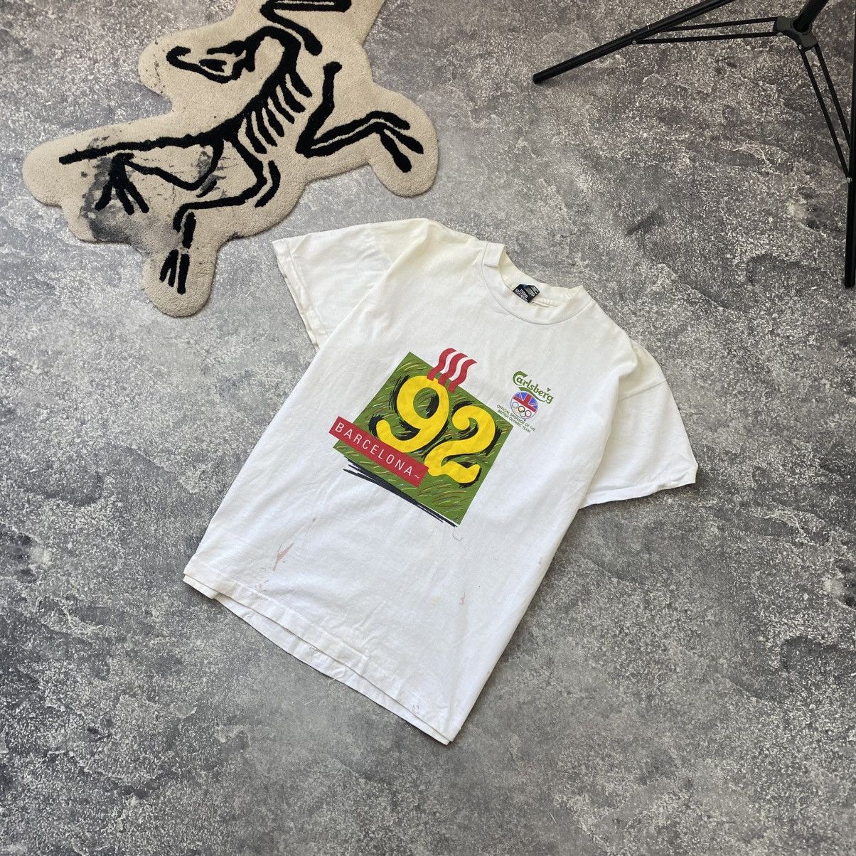USA Olympics Vintage Barcelona Olympic 1992 Carlsberg Rare streetwear tee Size US XL / EU 56 / 4 - 1 Thumbnail