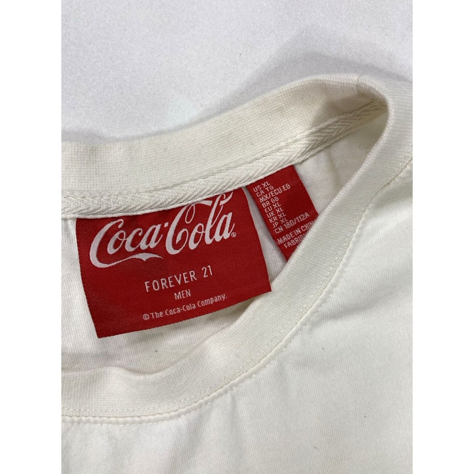 Vintage Coca Cola T-Shirt Graphic Print Retro Cotton Short Sleeve Men XL Ivory Size US XL / EU 56 / 4 - 4 Thumbnail