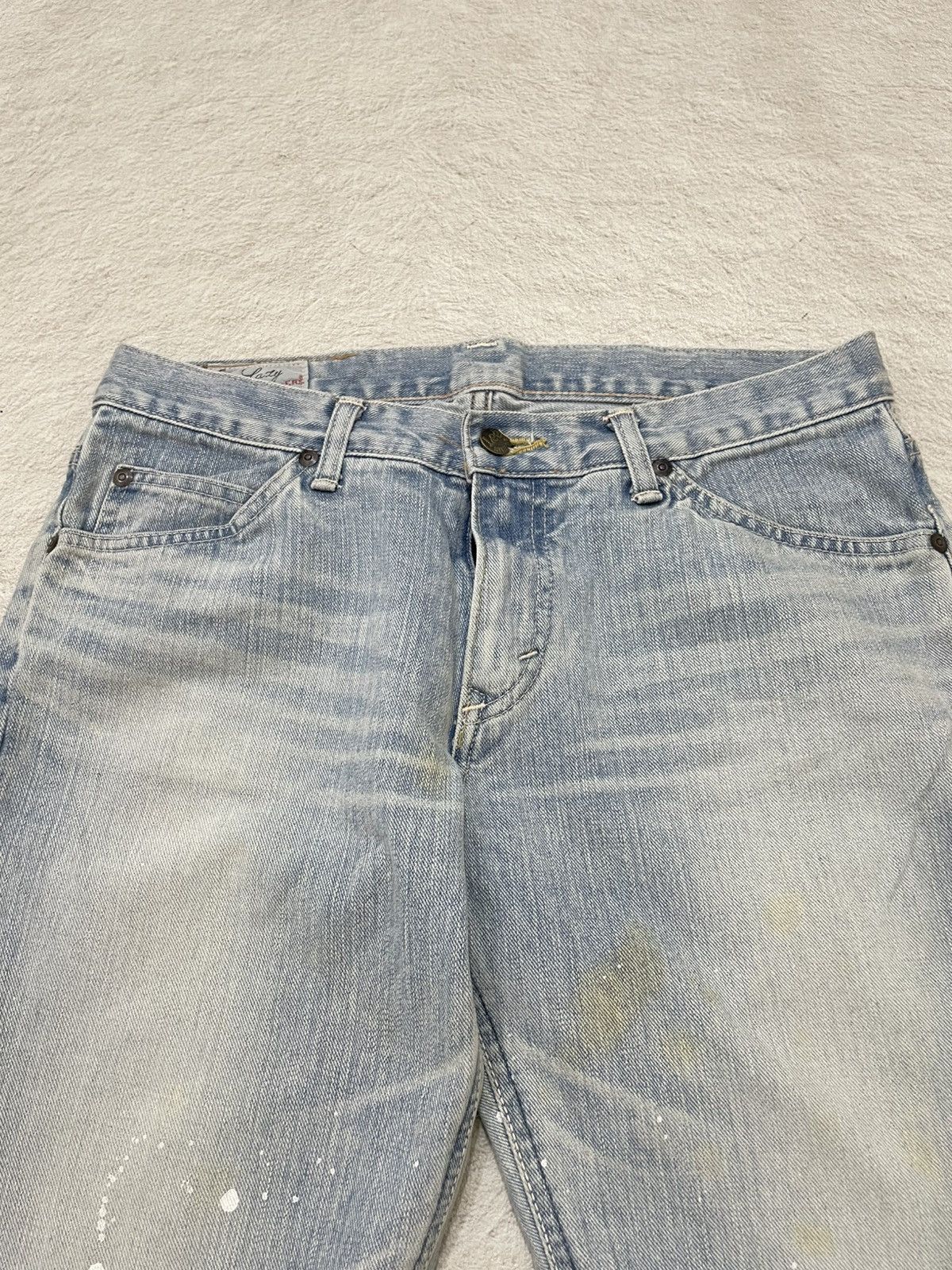 Japanese Brand 2000s Lee Rider Flare Denim Mudwash Blue Jeans If6was9 Y2K Size 31" - 4 Thumbnail