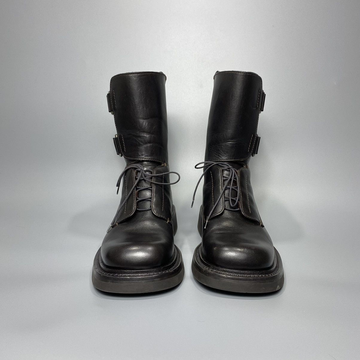 Prada FW99 Double Strapped Square Toe Boots (RUNWAY) Size US 6 / EU 39 - 5 Thumbnail