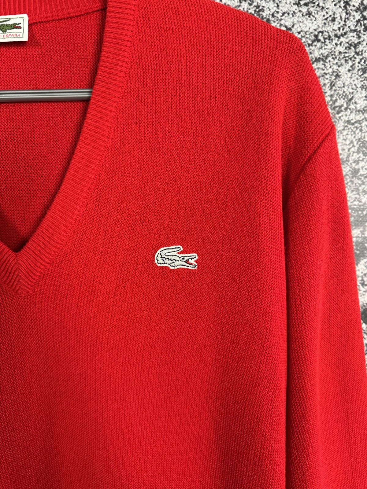 Lacoste Chemise Lacoste Vintage Red V-Neck Sweater Pullover Size 6 Size US XL / EU 56 / 4 - 6 Thumbnail