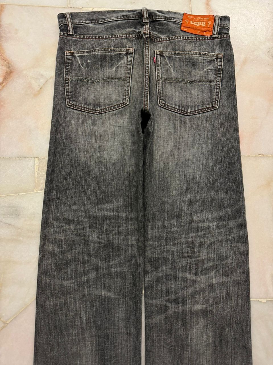 Tornado Mart 💥Insane💥90s Gl Heart Honey Comb Distressed Repaired Insane Size US 33 - 14 Thumbnail