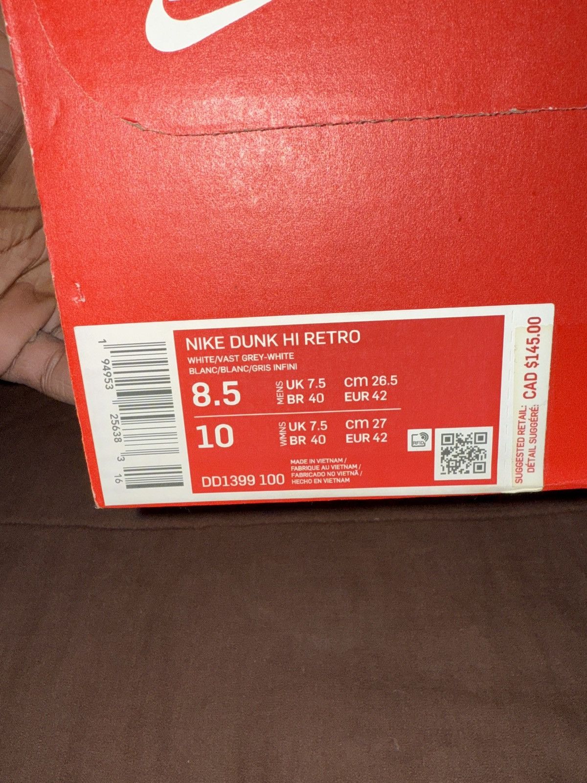 Nike Nike Dunk HI Retro White/Vast Grey-White 2021 Size US 8.5 / EU 41-42 - 1 Thumbnail