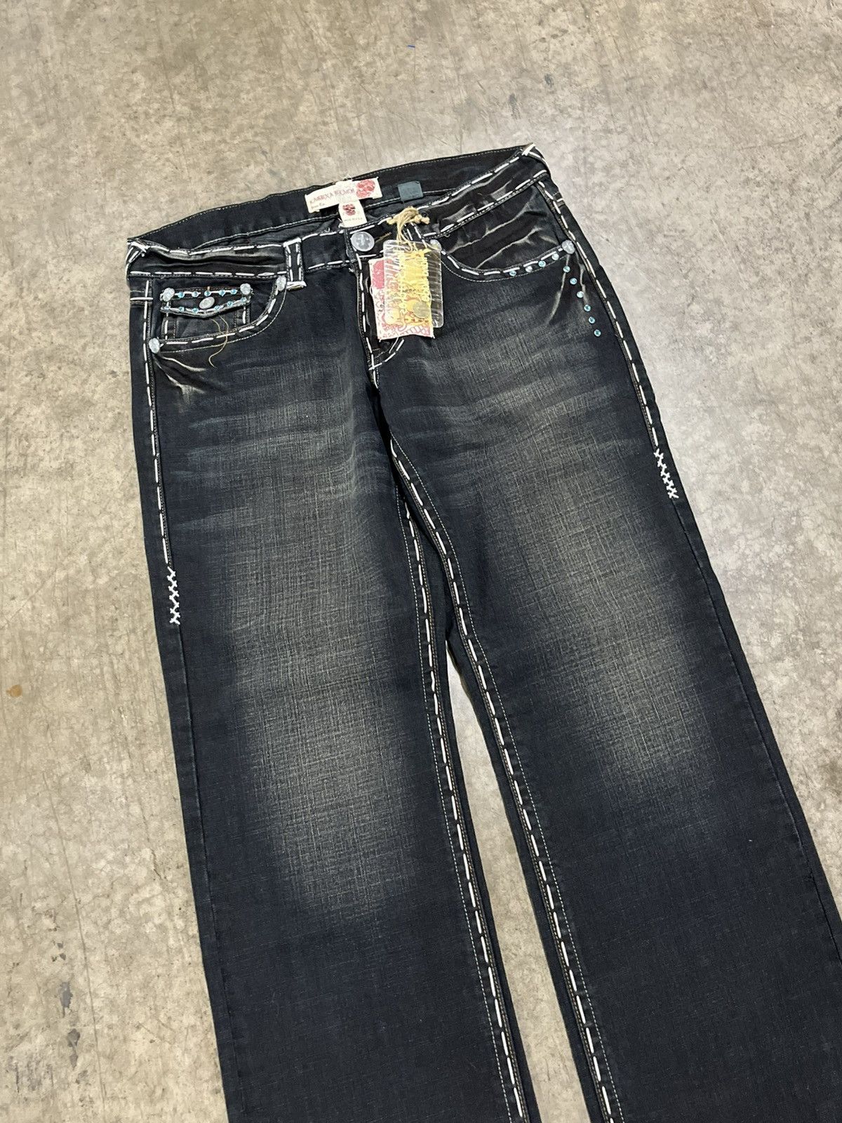 True Religion Y2k baggy fit embroidered denim skater hype rare opium Size US 36 / EU 52 - 9 Thumbnail