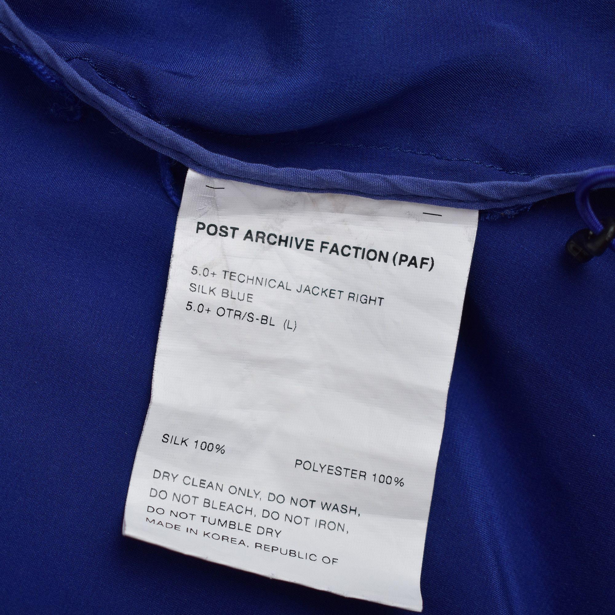 POST ARCHIVE FACTION (PAF) *RARE* POST ARCHIVE FACTION PAF 5.0+ Technical Jacket Silk Size US L / EU 52-54 / 3 - 2 Thumbnail