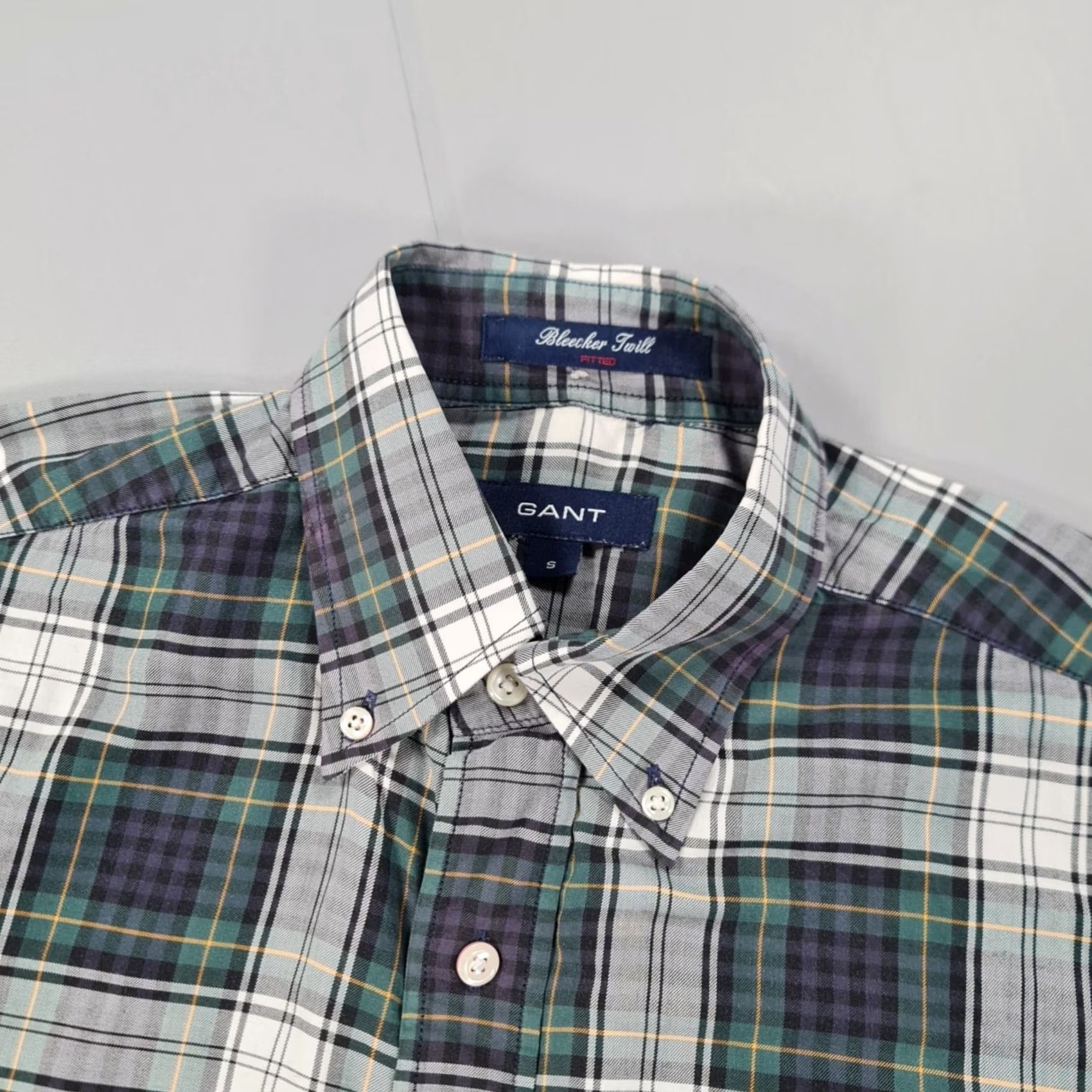 Gant GANT Mens Shirt Small Green Cotton Button Down Plaid Bleecker Twill Tartan Size US S / EU 44-46 / 1 - 2 Thumbnail