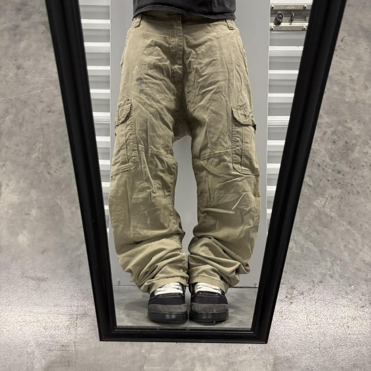 Japanese Brand × Vintage Crazy Vintage Y2K/2000s Baggy Khaki Skater Style Cargo Pants! Size US 38 / EU 54 - 1 Thumbnail
