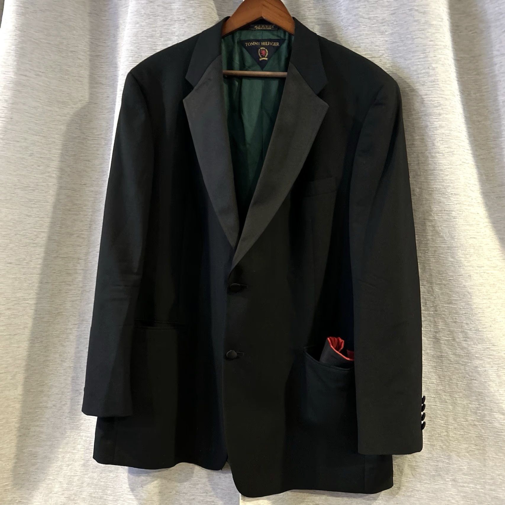 Tommy Hilfiger Vtg Tommy Hilfiger USA Made 42R 36X32 Black Mens Suit Jacket Pants 2 Piece Vintage Size 42R - 3 Thumbnail