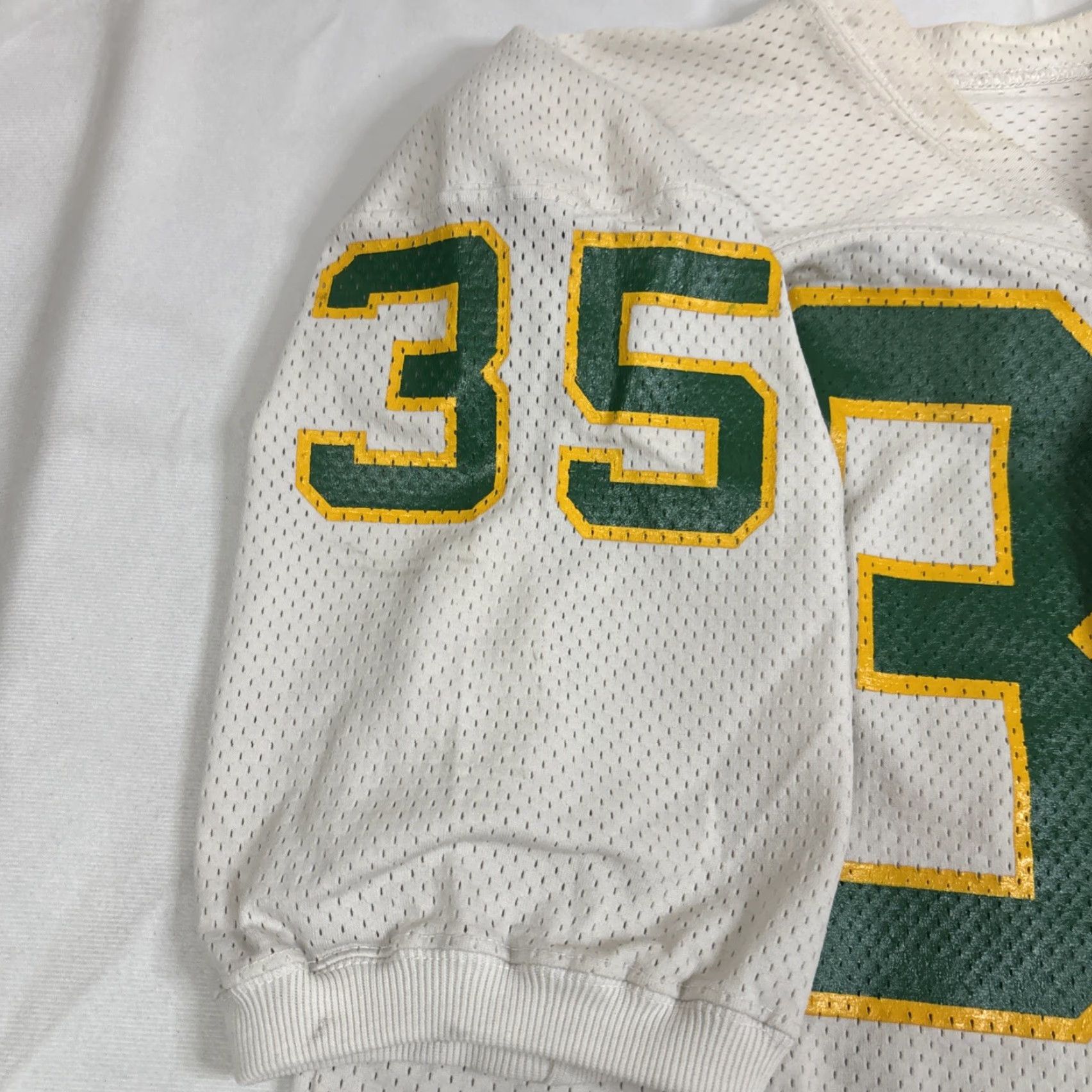 Vintage VINTAGE Ripon Athletic Football Jersey Men XL White #35 Player Style Sleeves Size US XL / EU 56 / 4 - 7 Thumbnail