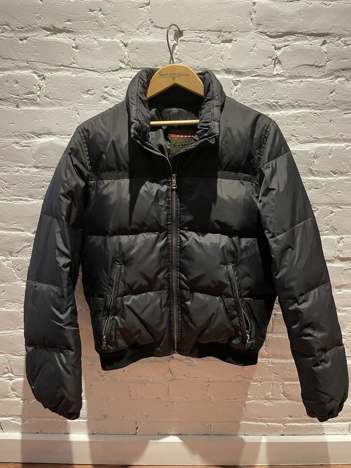 image of Prada Nylon/down Puffer Jacket Linea - Size 48 in Black, Men's
