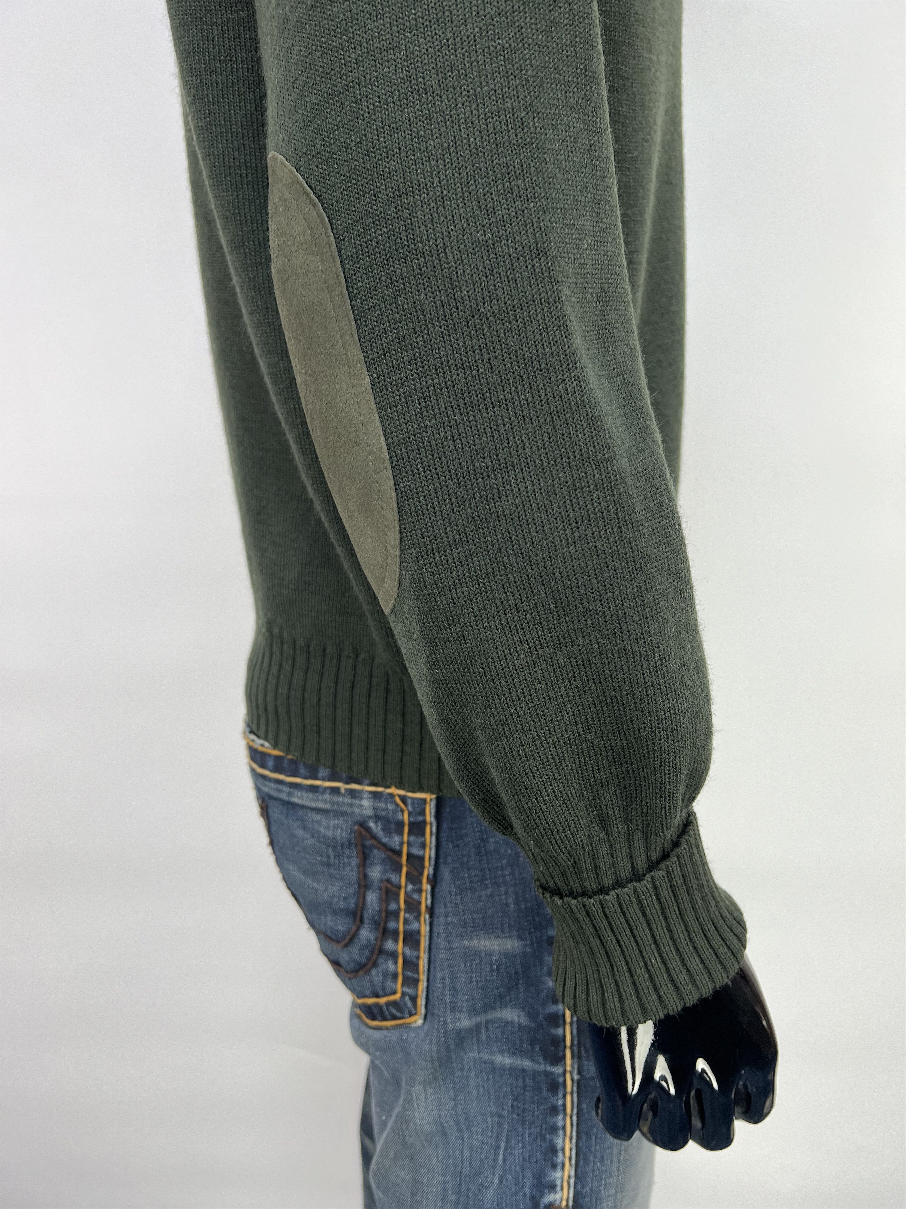 Burberry 90s Burberrys Vintage Wool Knit Sweater Shoulder Elbow Patch Size US L / EU 52-54 / 3 - 10 Thumbnail