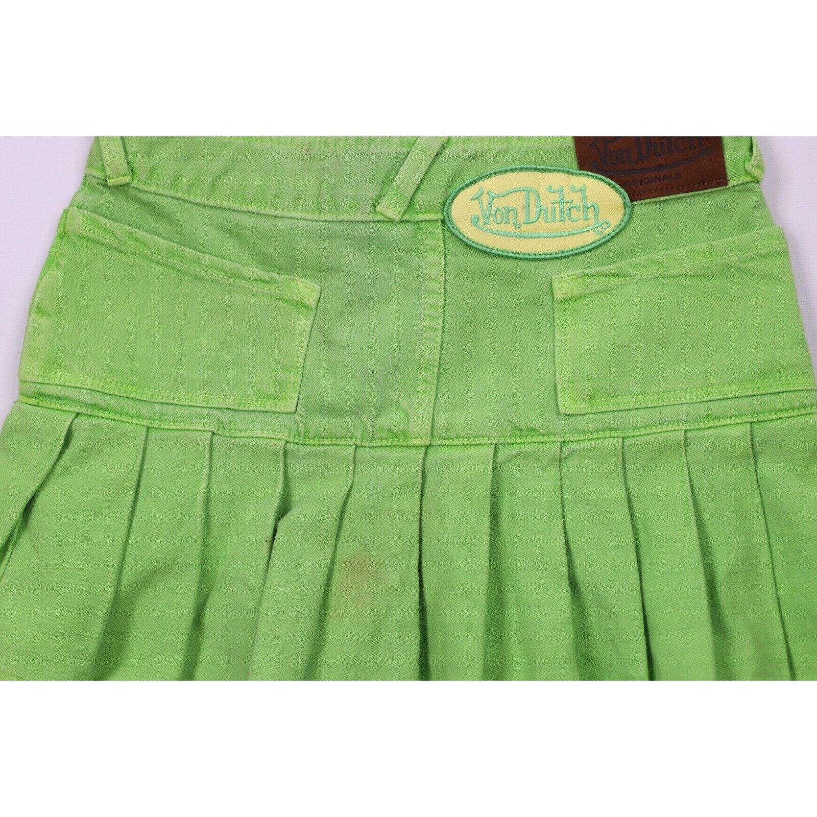 Vintage × Von Dutch Vintage 90s Y2K Von Dutch Babydoll Ruffled Denim Mini Skirt Size 26" / US 2 / IT 38 - 12 Thumbnail