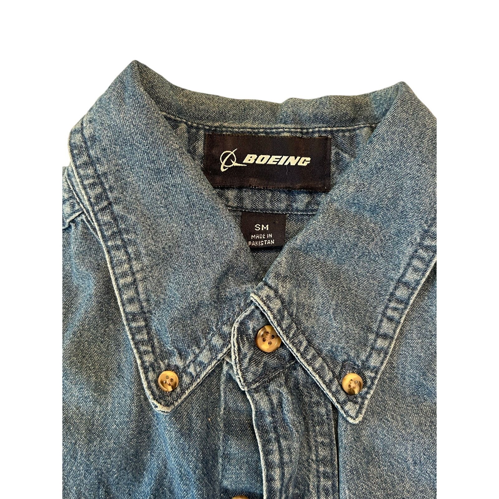 Other Denim Boeing Mens Button Up Long Sleeve Shirt Size S Size US S / EU 44-46 / 1 - 3 Thumbnail