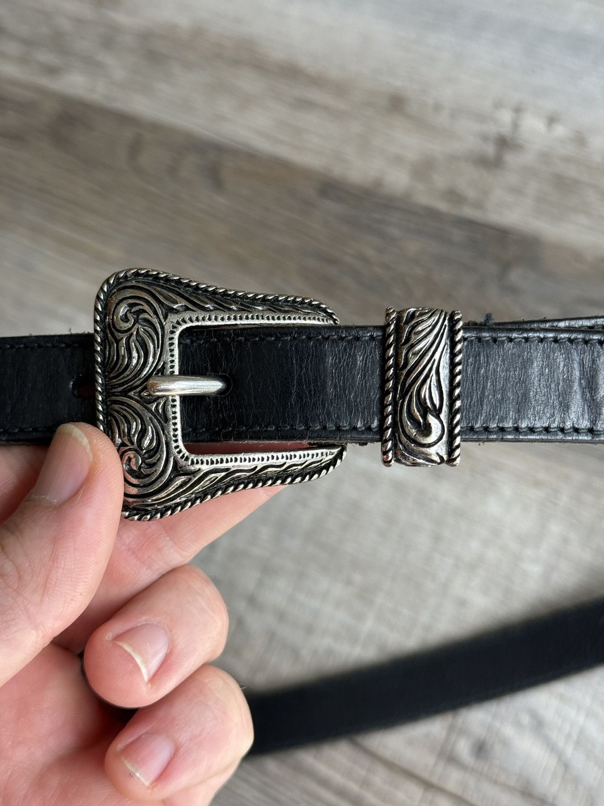 Saint Laurent Paris SS14 Hedi Slimane Leather Western Belt 30-34 Size 32 - 3 Thumbnail
