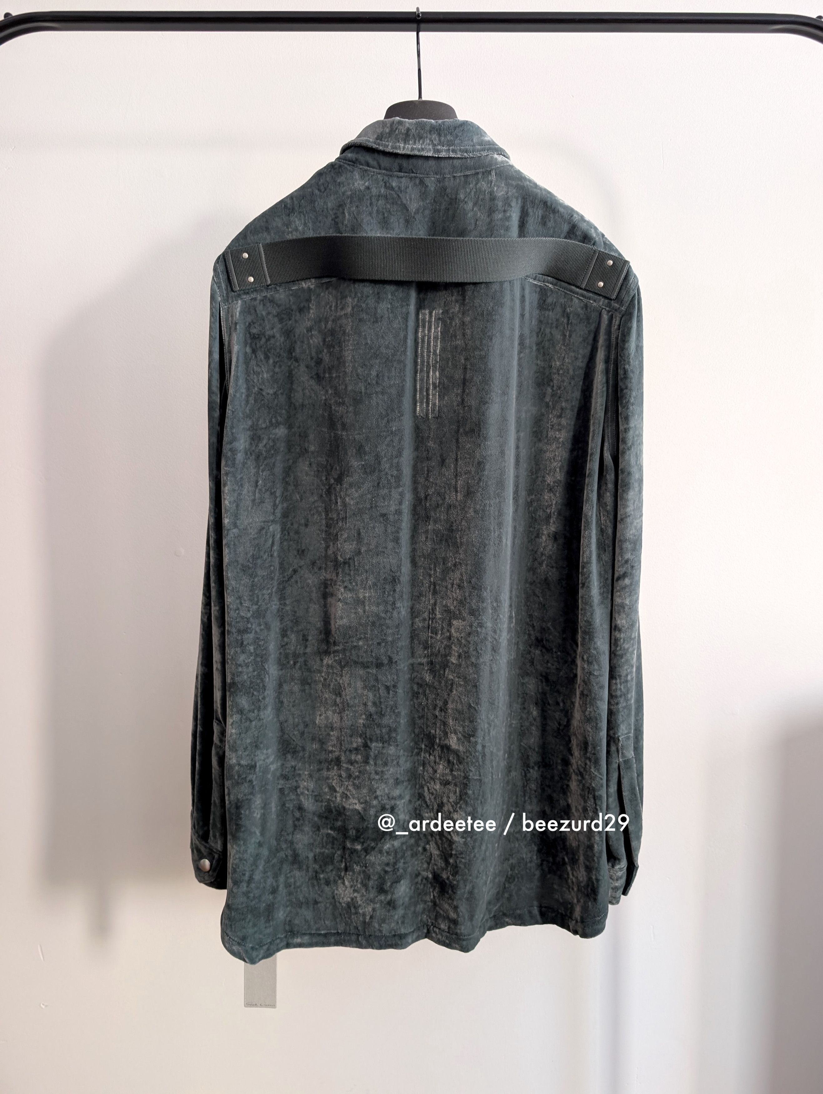 Rick Owens *NEW* VELVET TEAL OUTERSHIRT JACKET FW22 Size US S / EU 44-46 / 1 - 3 Thumbnail
